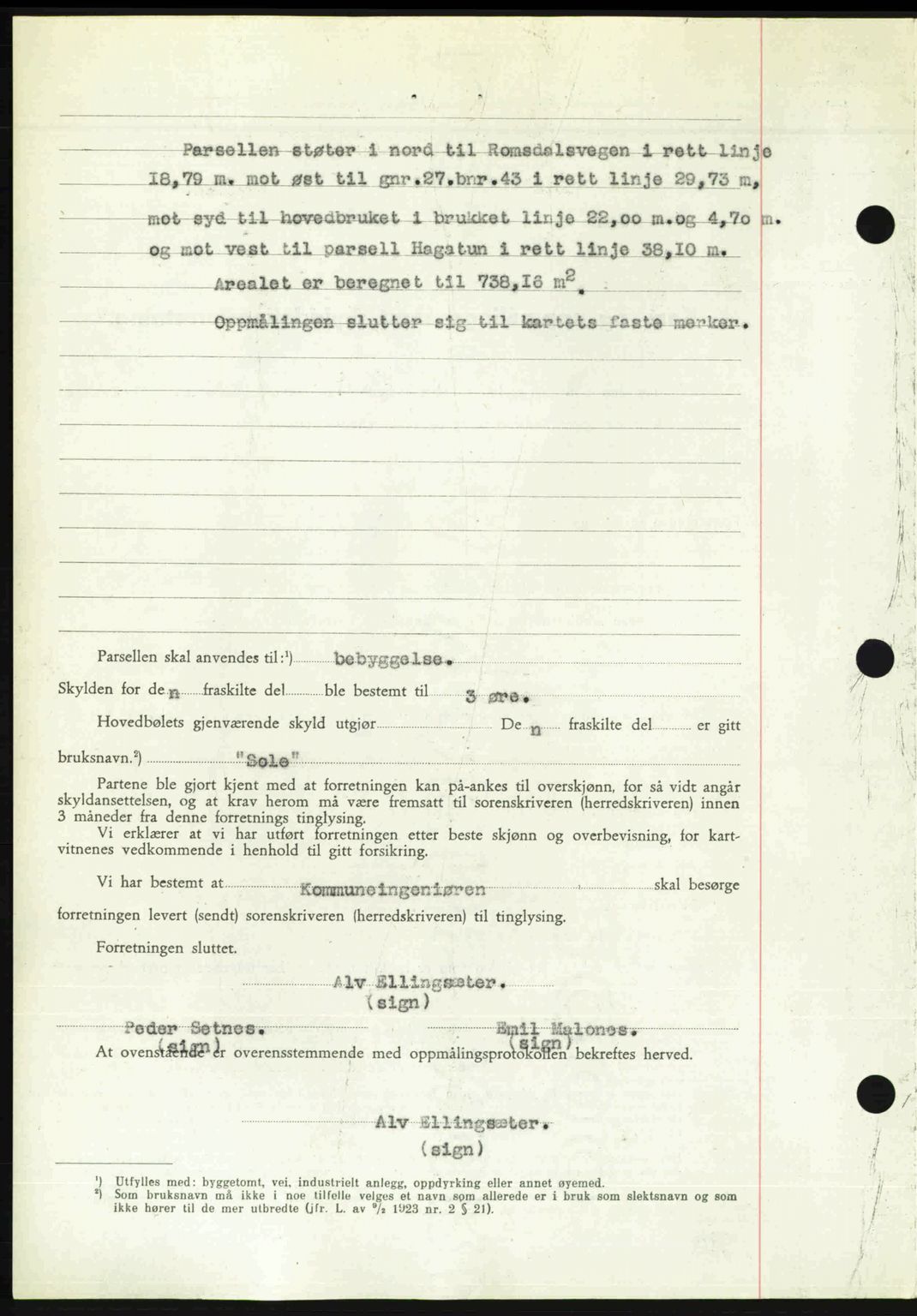 Romsdal sorenskriveri, AV/SAT-A-4149/1/2/2C: Mortgage book no. A28, 1948-1949, Diary no: : 315/1949