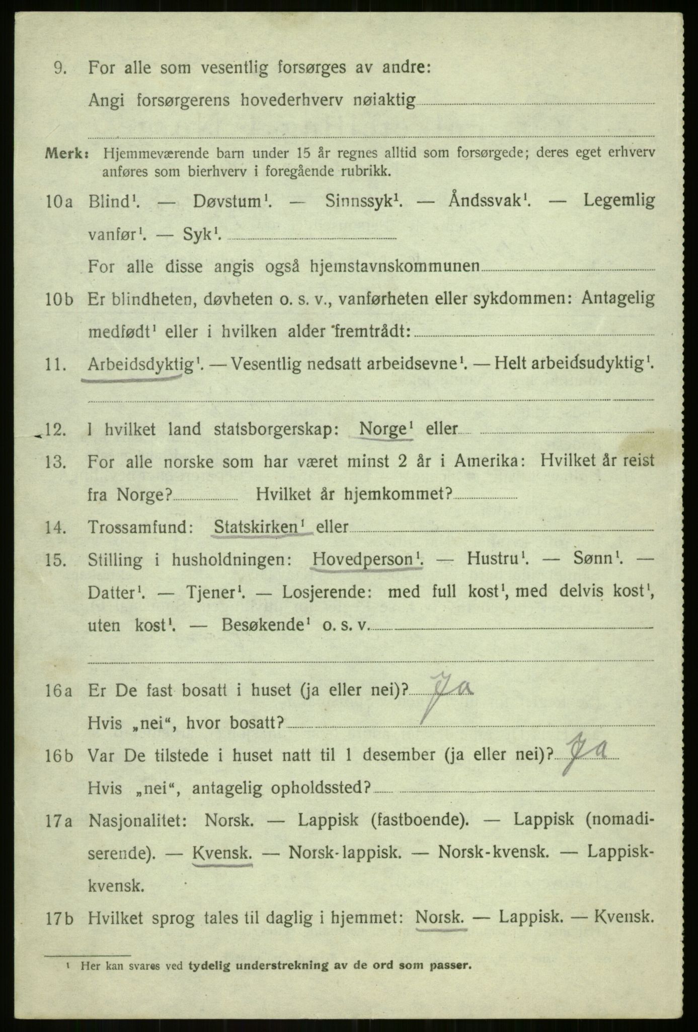 SATØ, 1920 census for Balsfjord, 1920, p. 3841