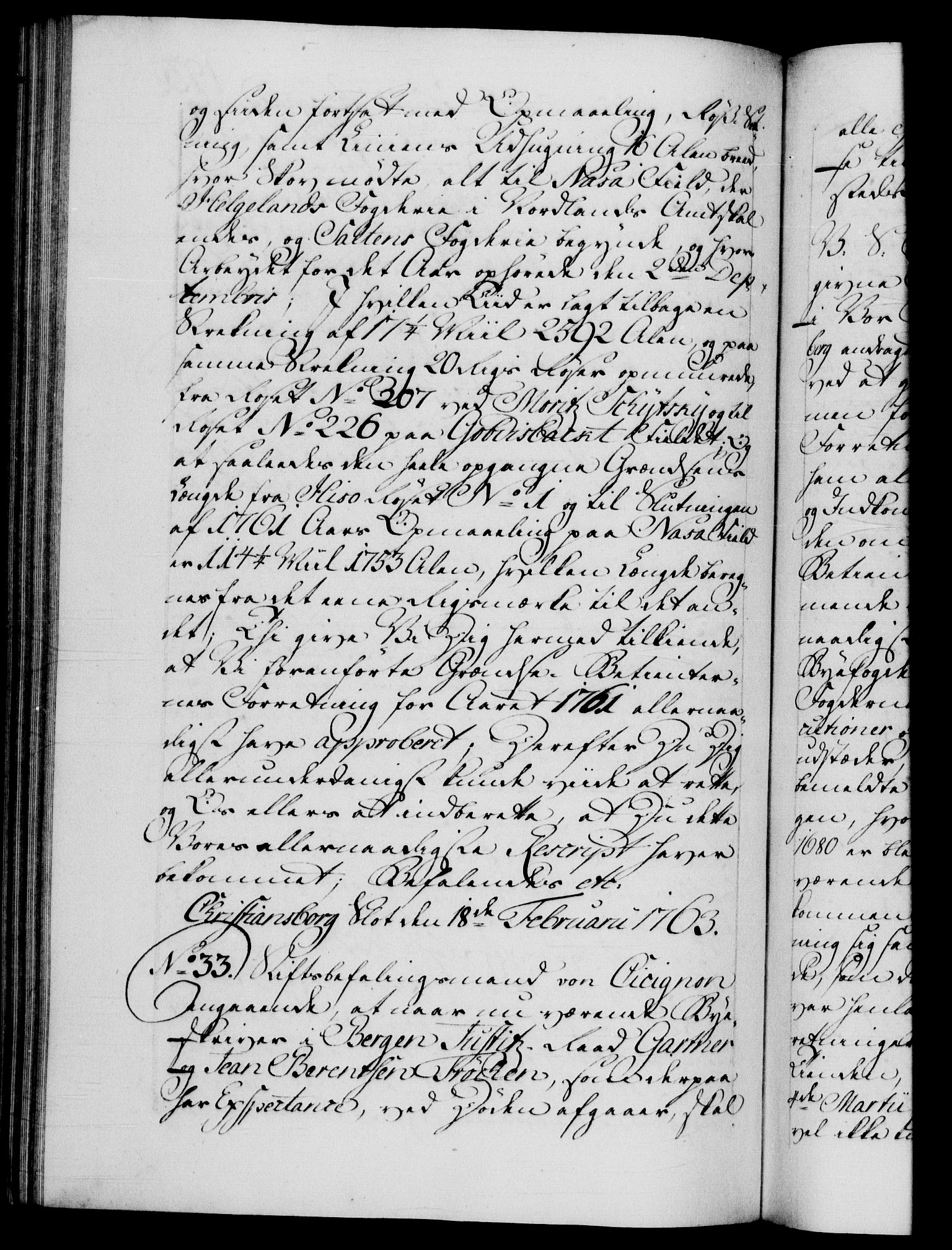 Danske Kanselli 1572-1799, RA/EA-3023/F/Fc/Fca/Fcab/L0037: Norske tegnelser, 1762-1766, p. 193b