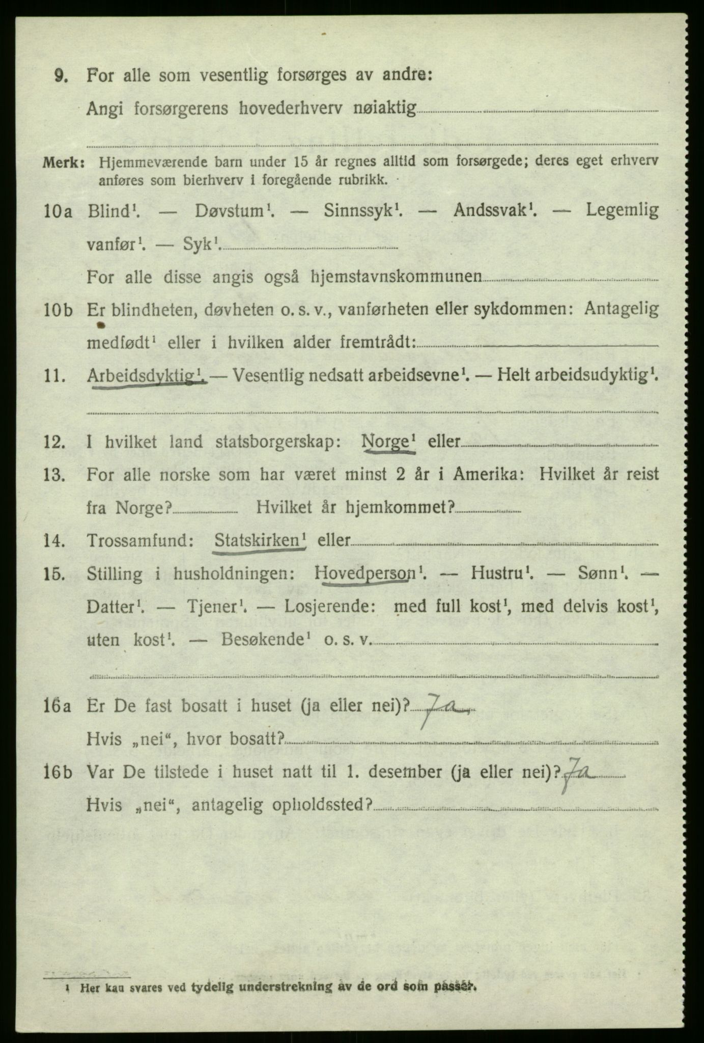 SAB, 1920 census for Førde, 1920, p. 2485