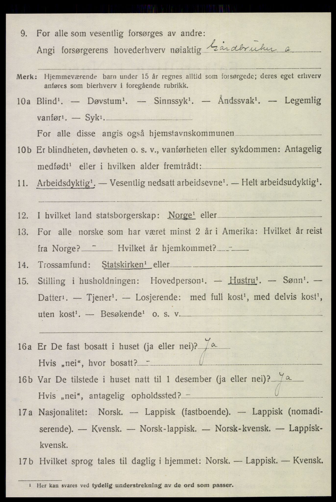 SAT, 1920 census for Leksvik, 1920, p. 3155