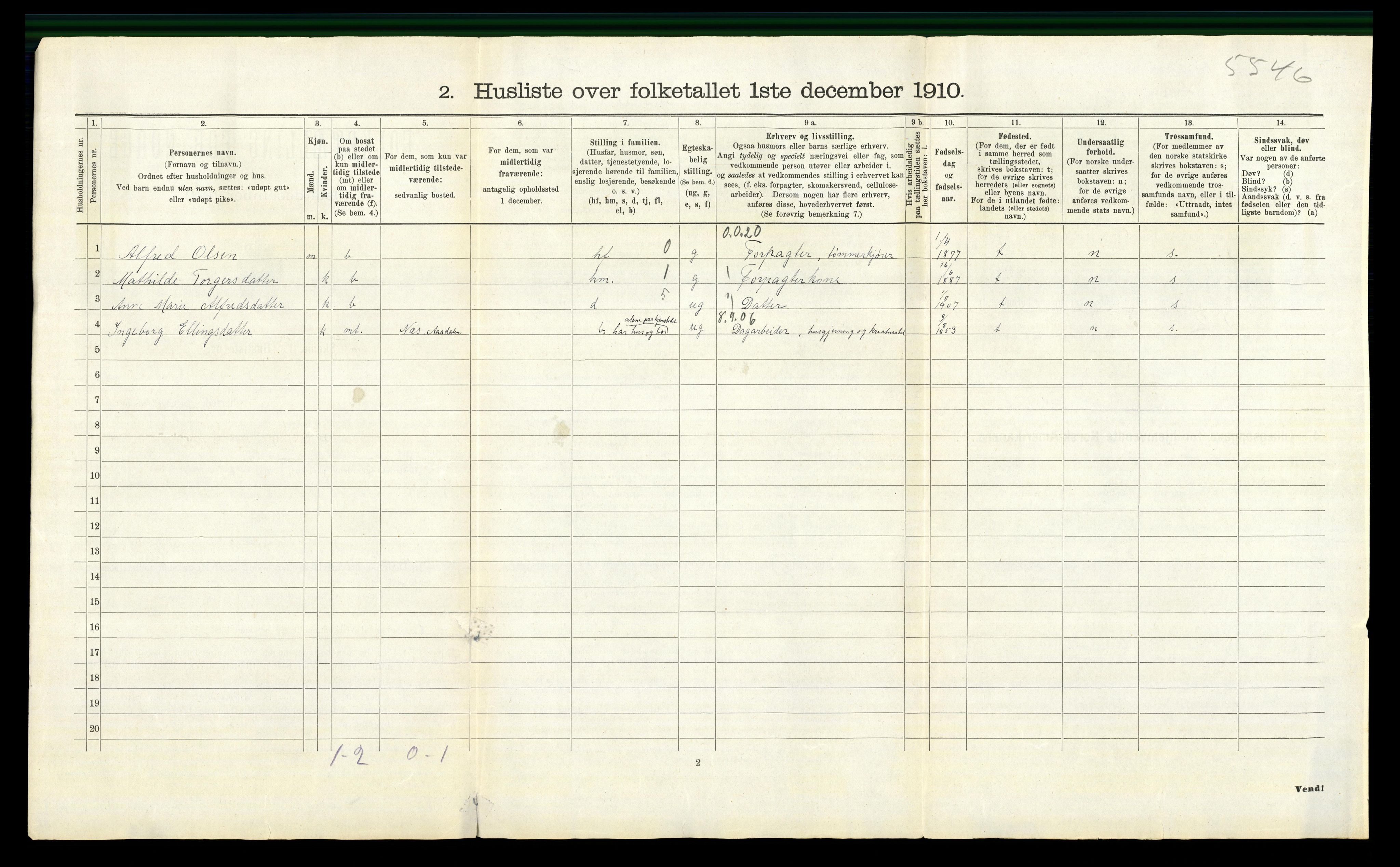 RA, 1910 census for Ådal, 1910, p. 608