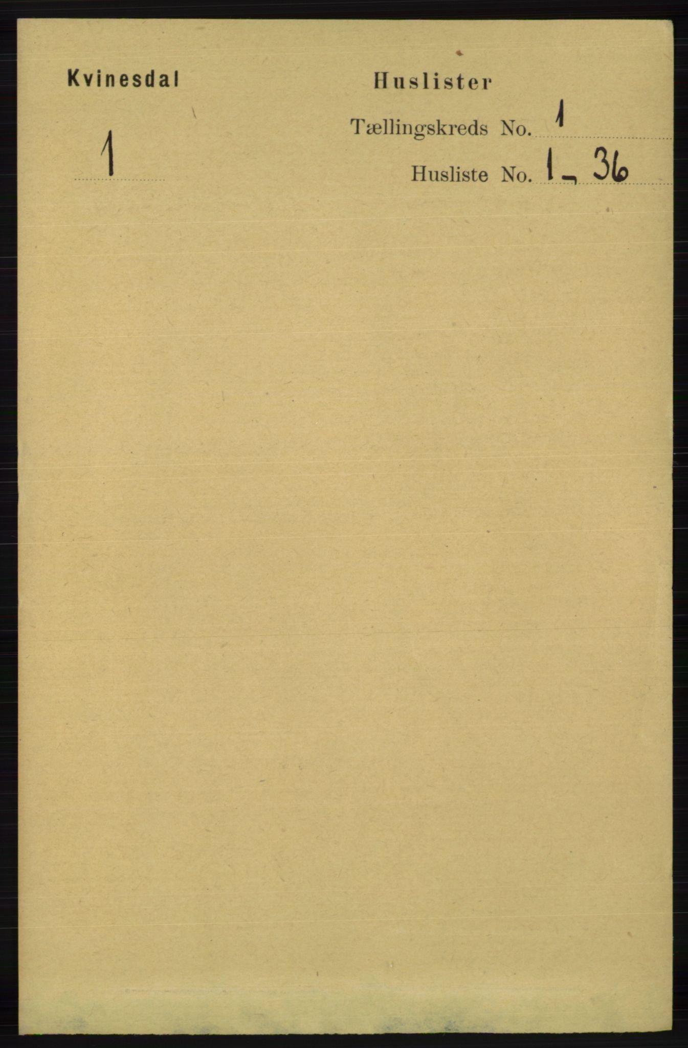 RA, 1891 census for 1037 Kvinesdal, 1891, p. 35