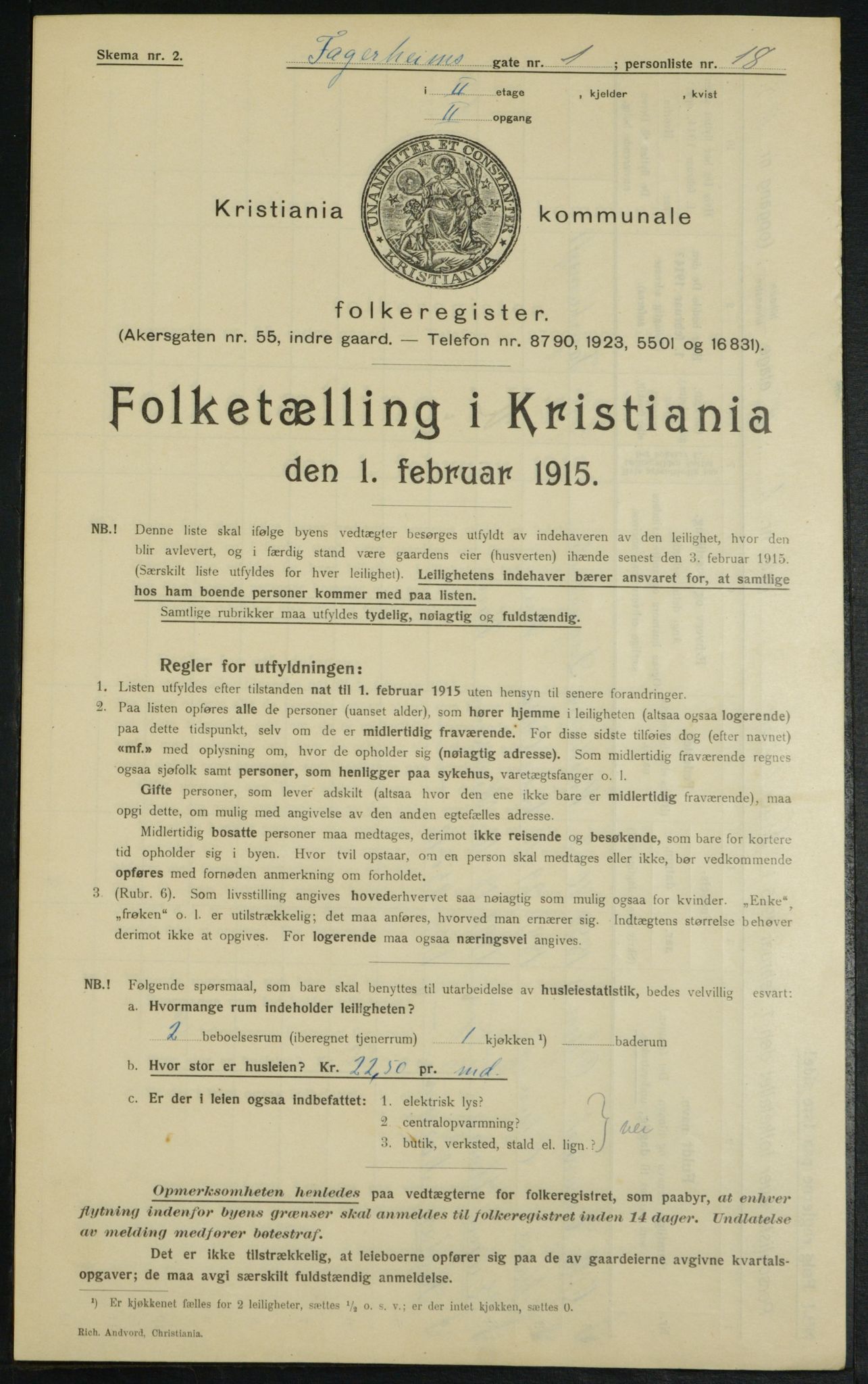 OBA, Municipal Census 1915 for Kristiania, 1915, p. 22653