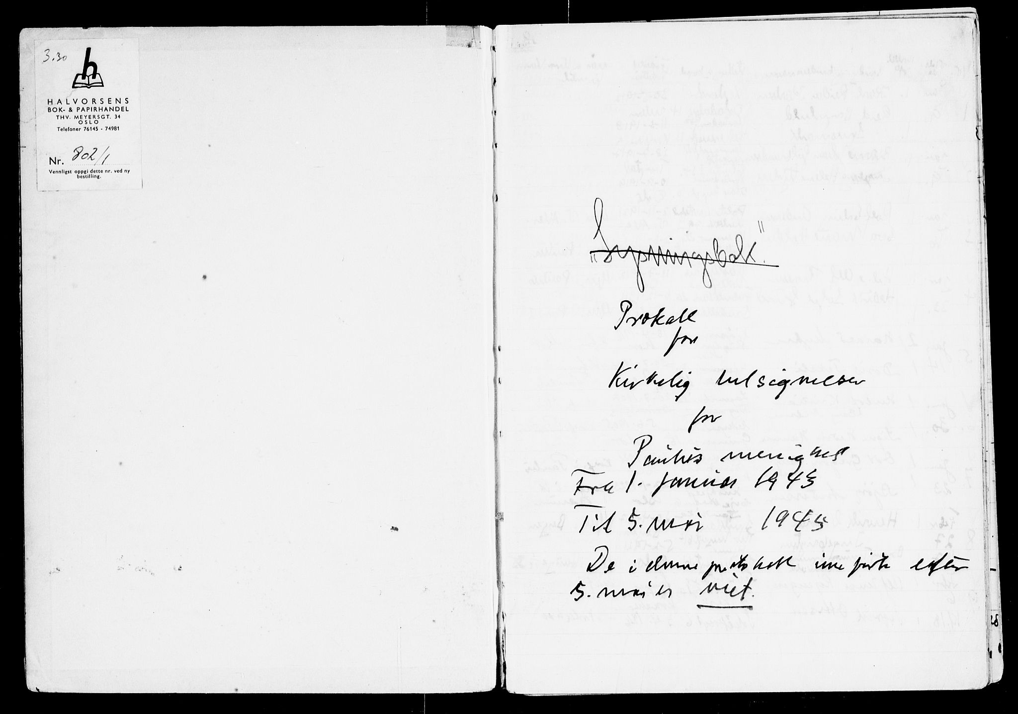 Paulus prestekontor Kirkebøker, AV/SAO-A-10871/F/Fa/L0032: Parish register (official) no. 32, 1943-1945