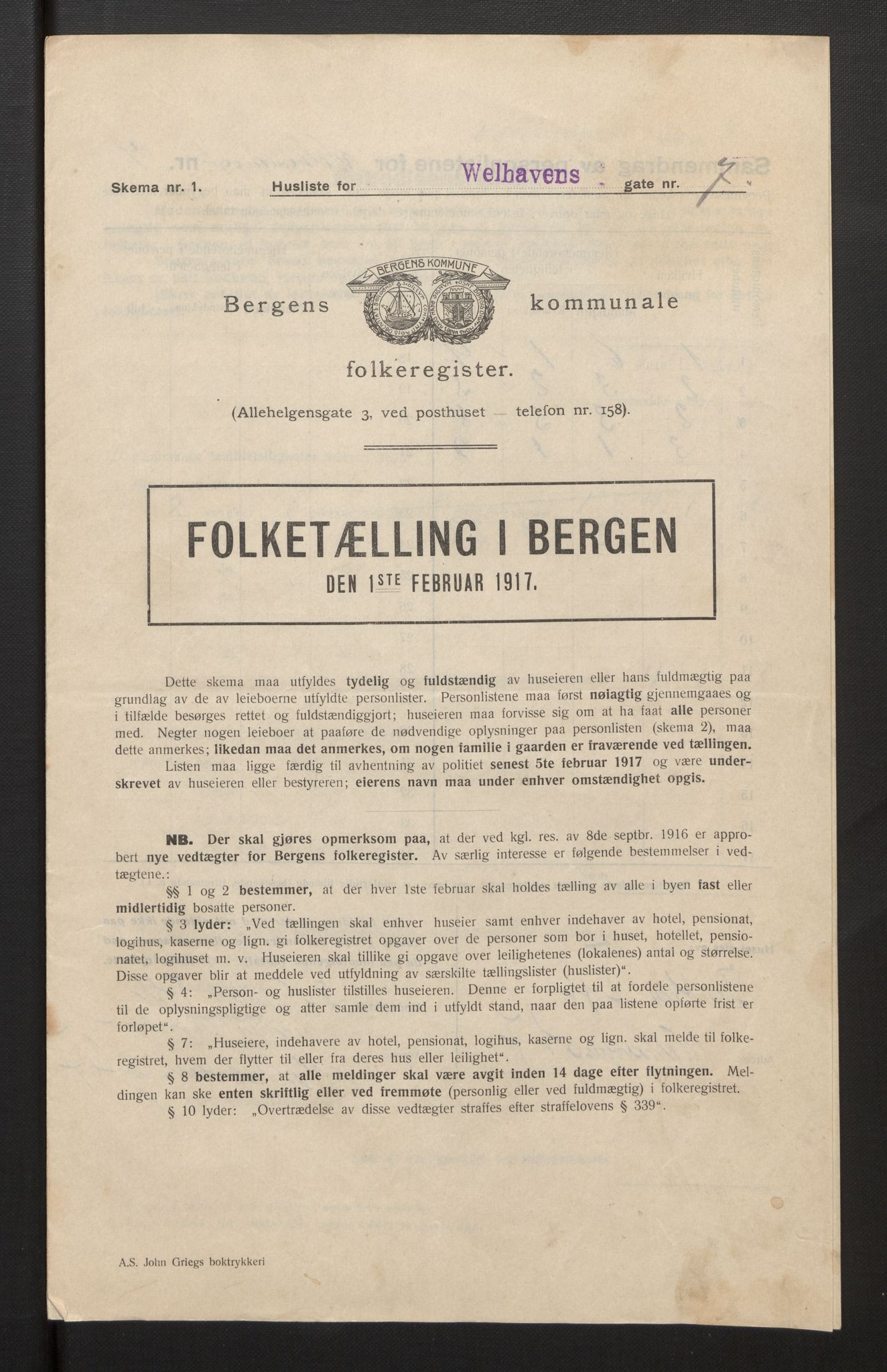 SAB, Municipal Census 1917 for Bergen, 1917, p. 44757