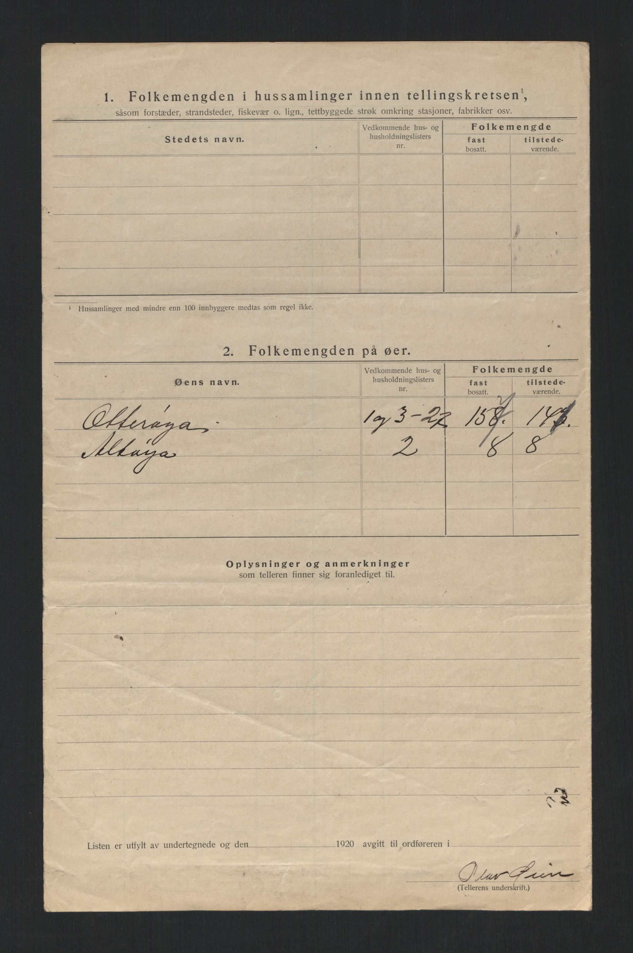 SAT, 1920 census for Otterøy, 1920, p. 29