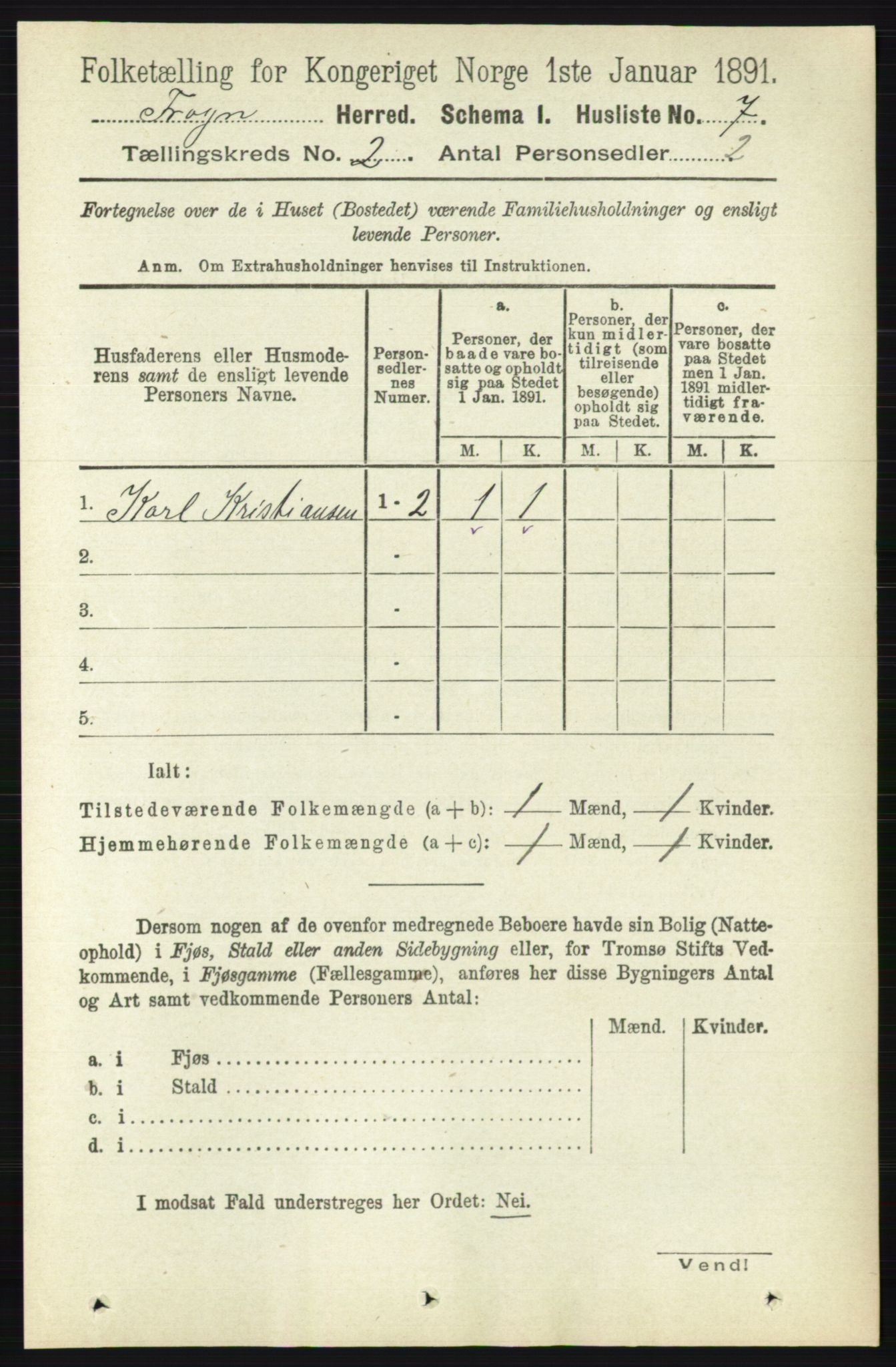 RA, 1891 census for 0215 Frogn, 1891, p. 1179