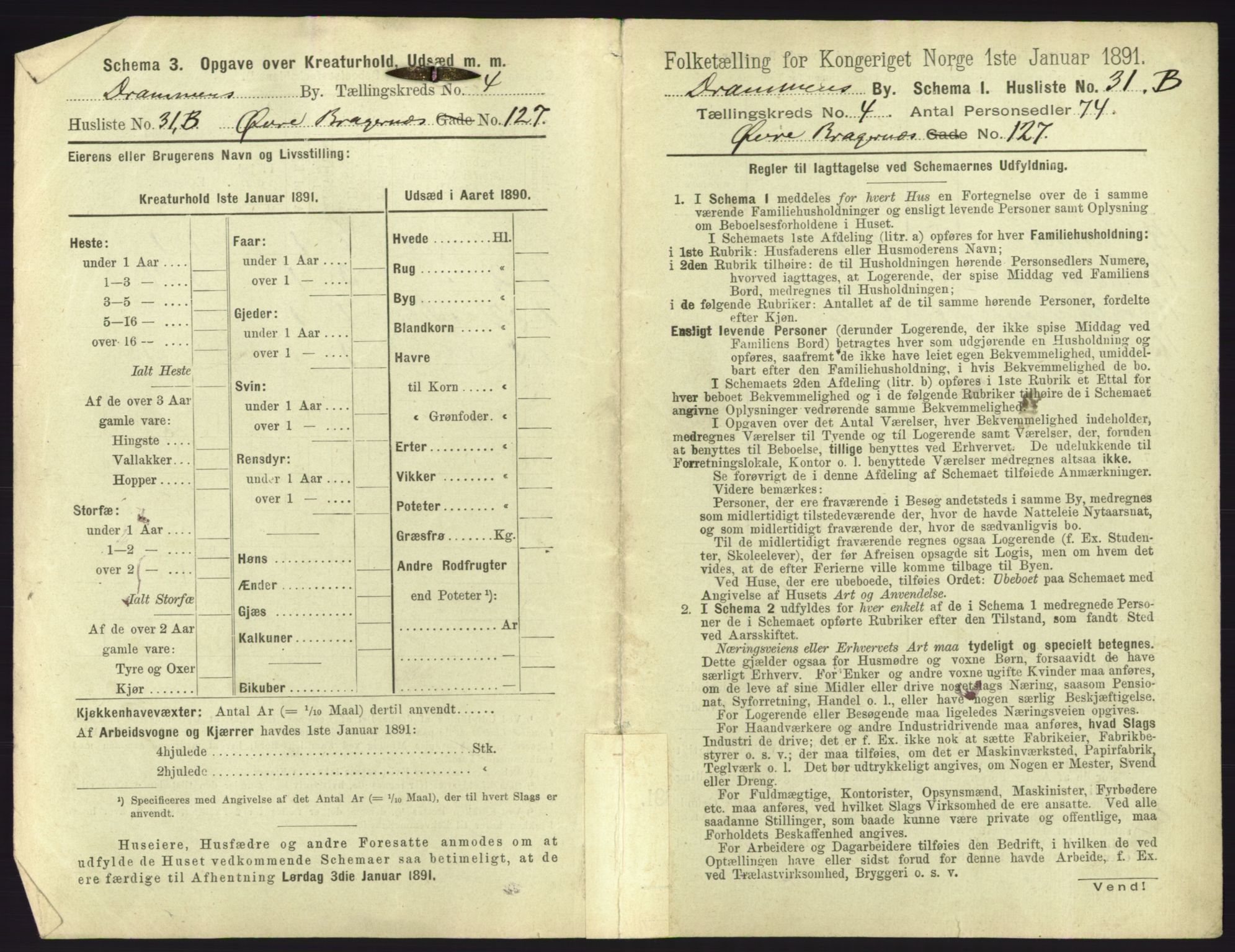 RA, 1891 census for 0602 Drammen, 1891, p. 431