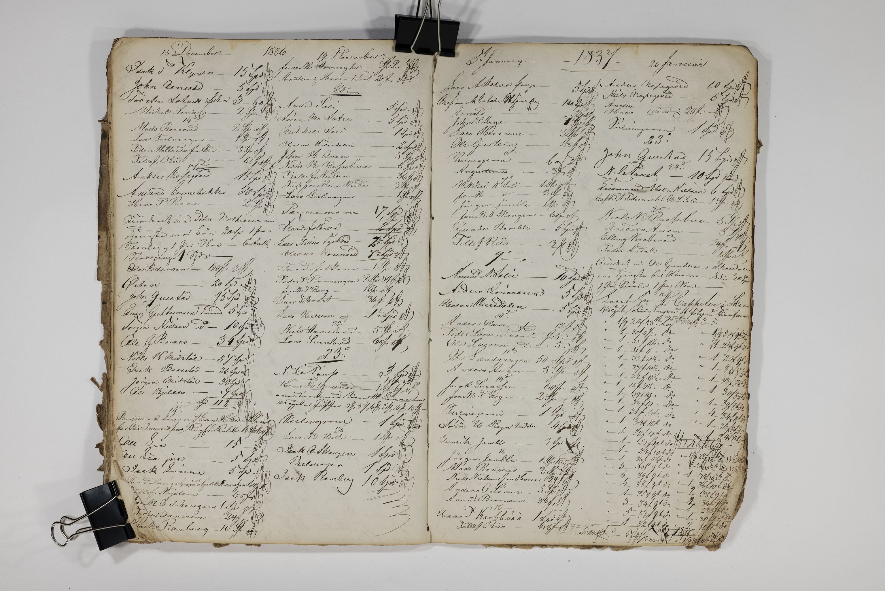 Blehr/ Kjellestad, TEMU/TGM-A-1212/R/Rl/L0004: Liste over utbetalinger, 1835-1838, p. 38