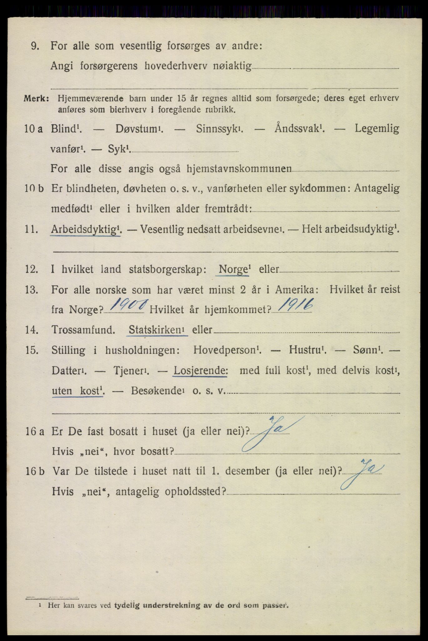 SAH, 1920 census for Vinger, 1920, p. 12039