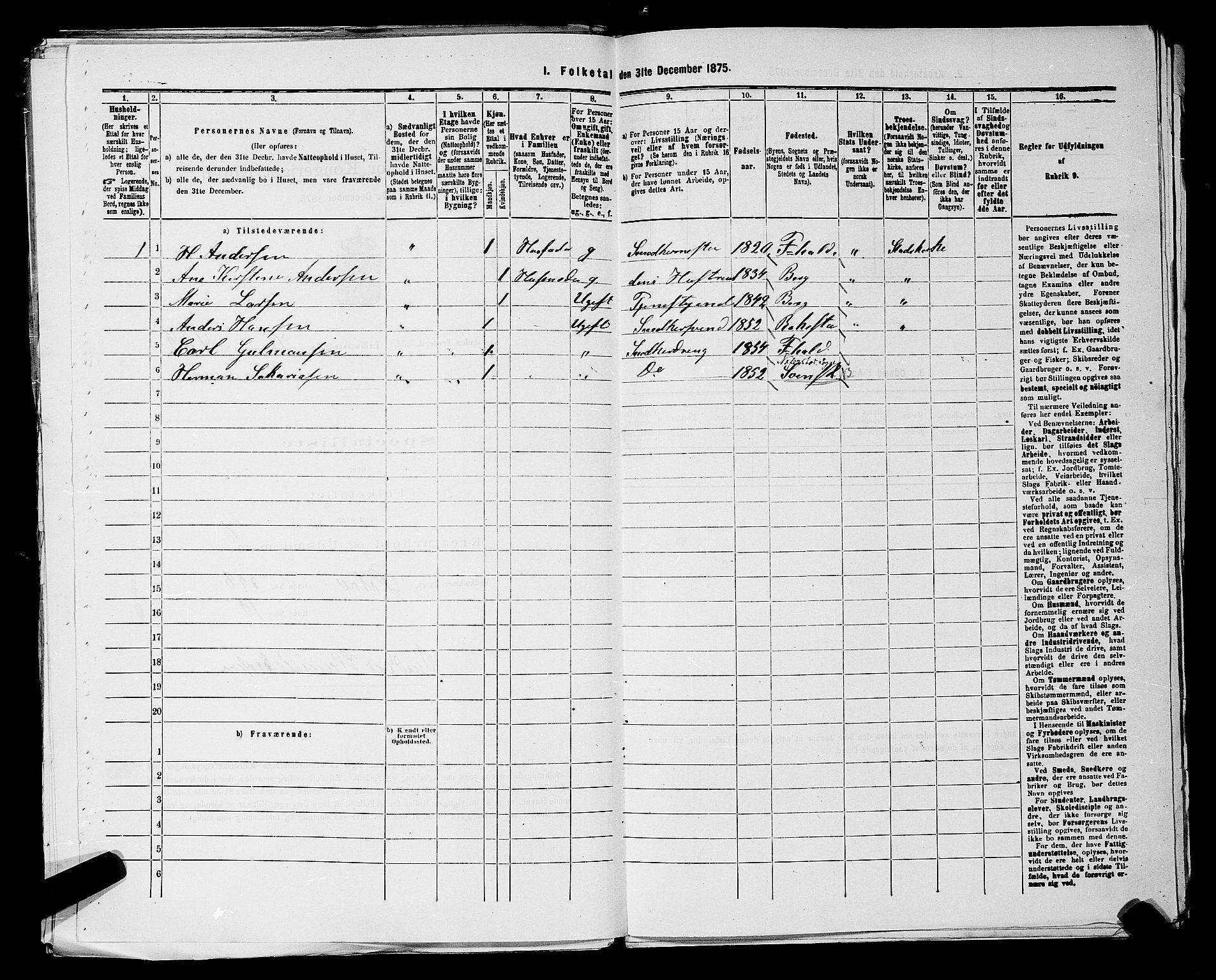 RA, 1875 census for 0101P Fredrikshald, 1875, p. 1096