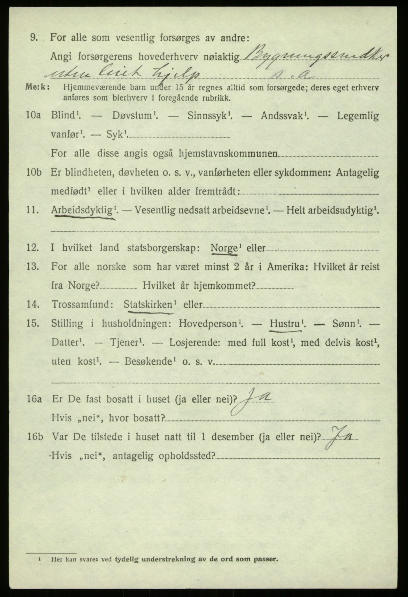 SAB, 1920 census for Jostedal, 1920, p. 571