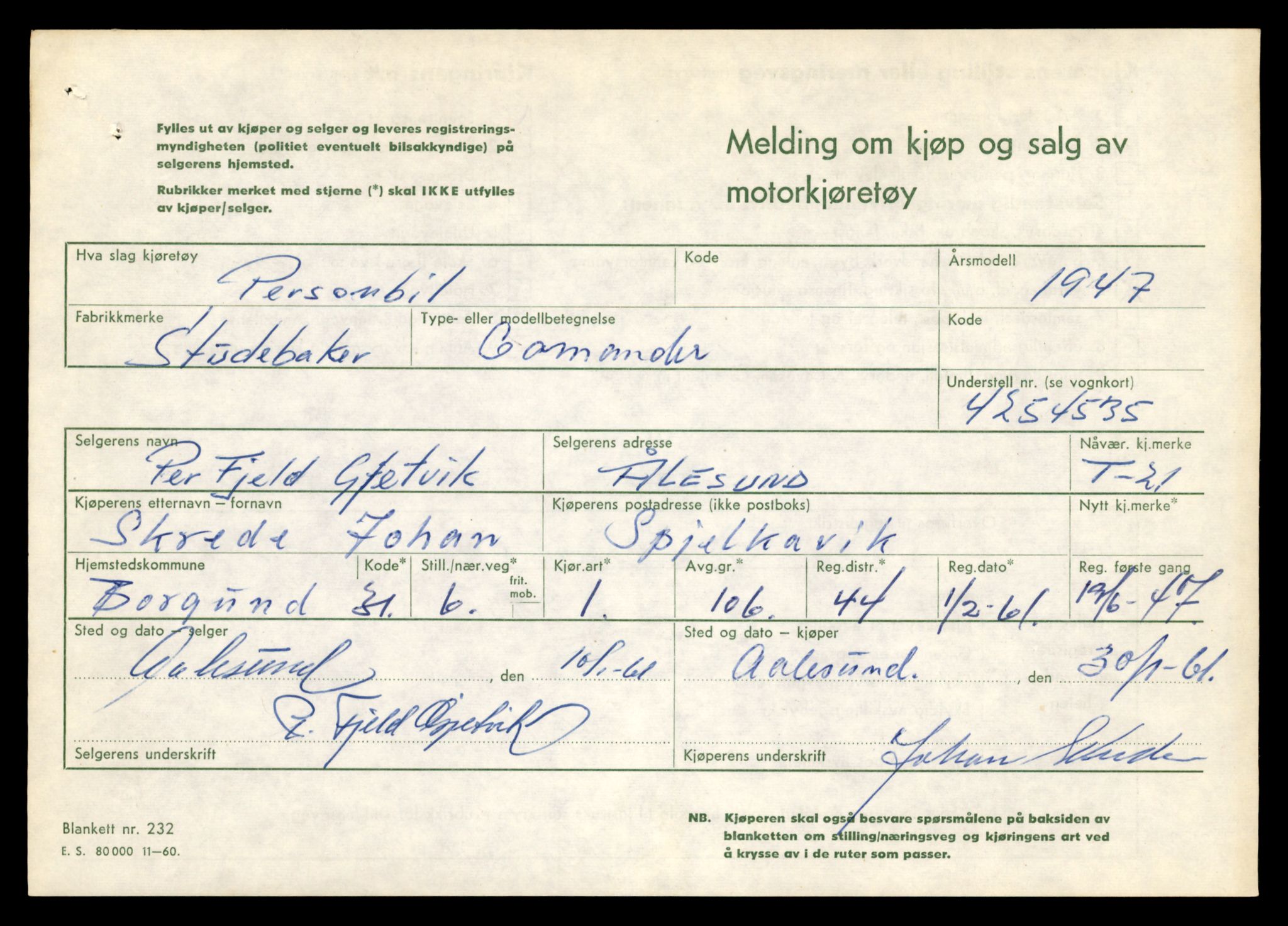 Møre og Romsdal vegkontor - Ålesund trafikkstasjon, SAT/A-4099/F/Fe/L0001: Registreringskort for kjøretøy T 3 - T 127, 1927-1998, p. 353