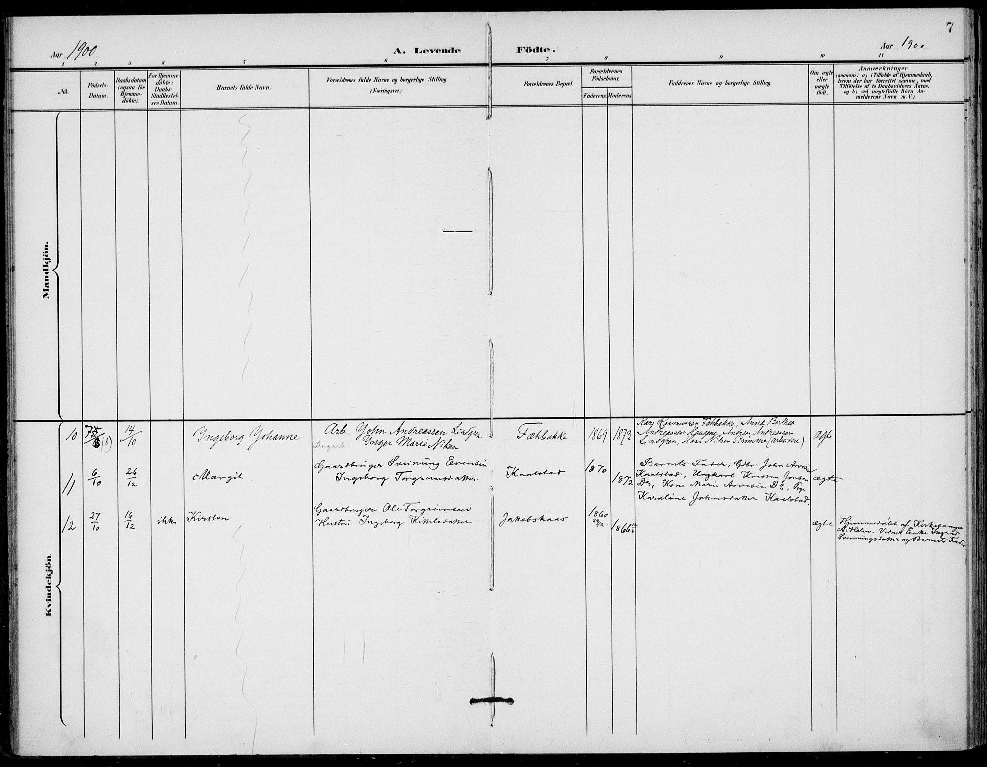 Holla kirkebøker, AV/SAKO-A-272/F/Fa/L0011: Parish register (official) no. 11, 1897-1928, p. 7