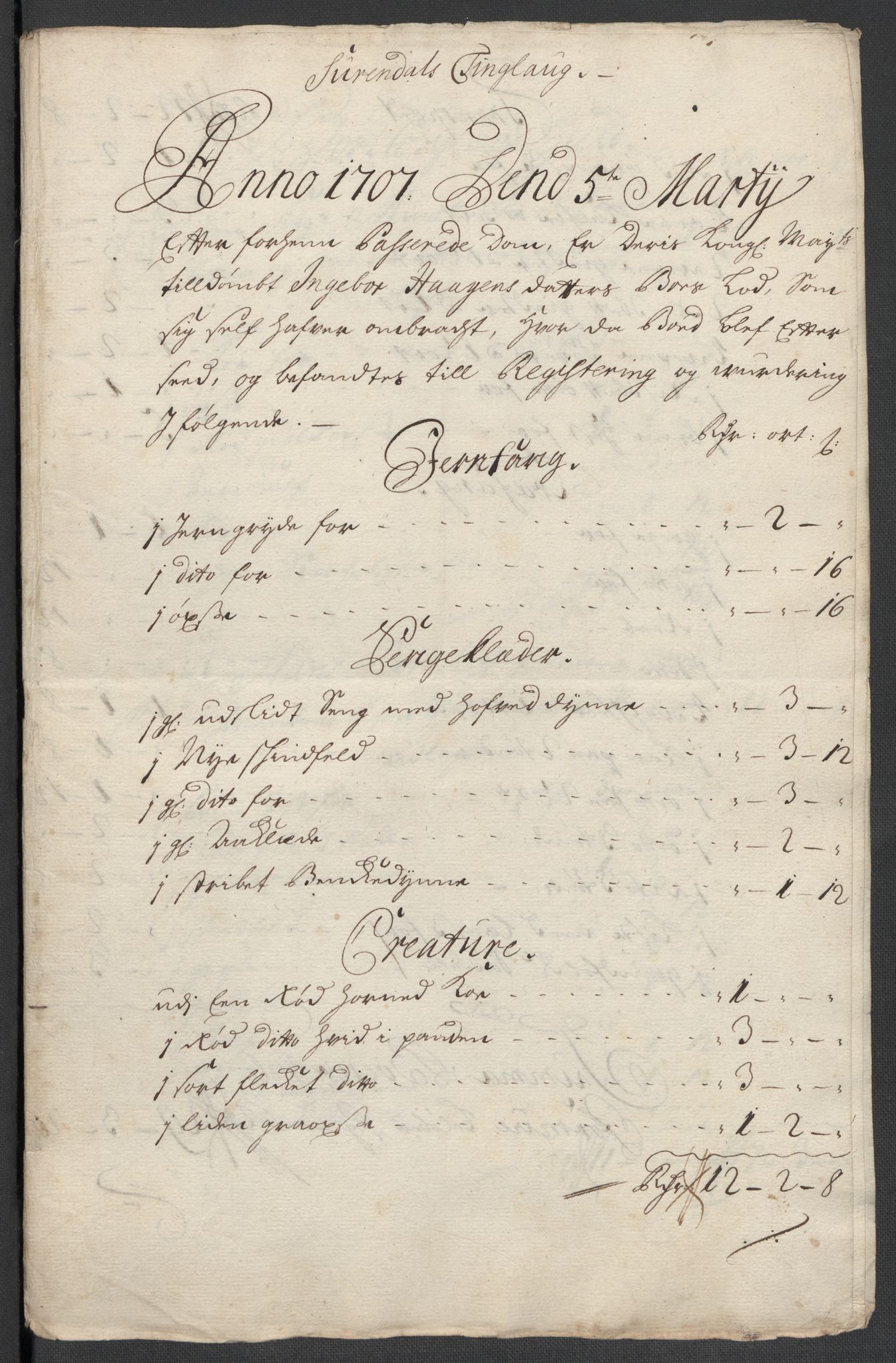 Rentekammeret inntil 1814, Reviderte regnskaper, Fogderegnskap, RA/EA-4092/R56/L3742: Fogderegnskap Nordmøre, 1706-1707, p. 274