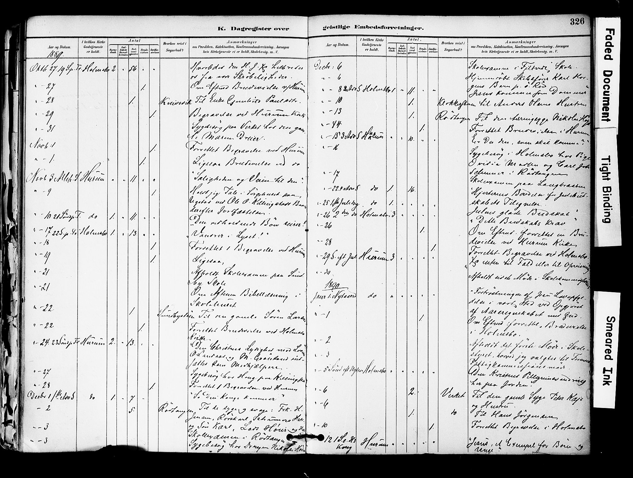 Hurum kirkebøker, SAKO/A-229/F/Fa/L0014: Parish register (official) no. 14, 1882-1895, p. 326
