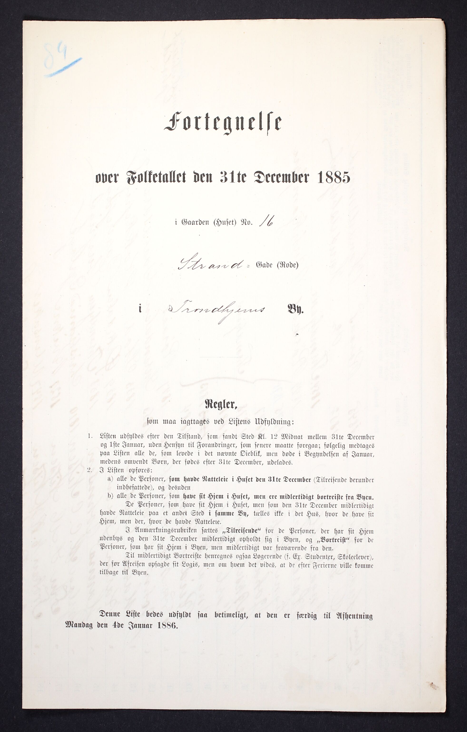 SAT, 1885 census for 1601 Trondheim, 1885, p. 669