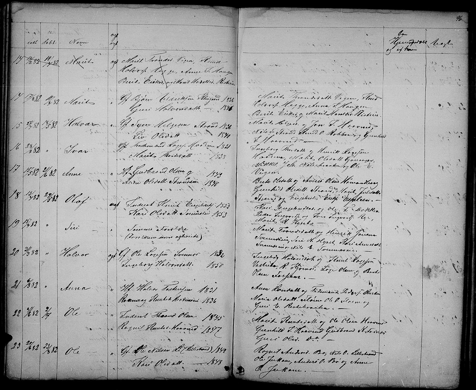 Nord-Aurdal prestekontor, AV/SAH-PREST-132/H/Ha/Hab/L0003: Parish register (copy) no. 3, 1842-1882, p. 96