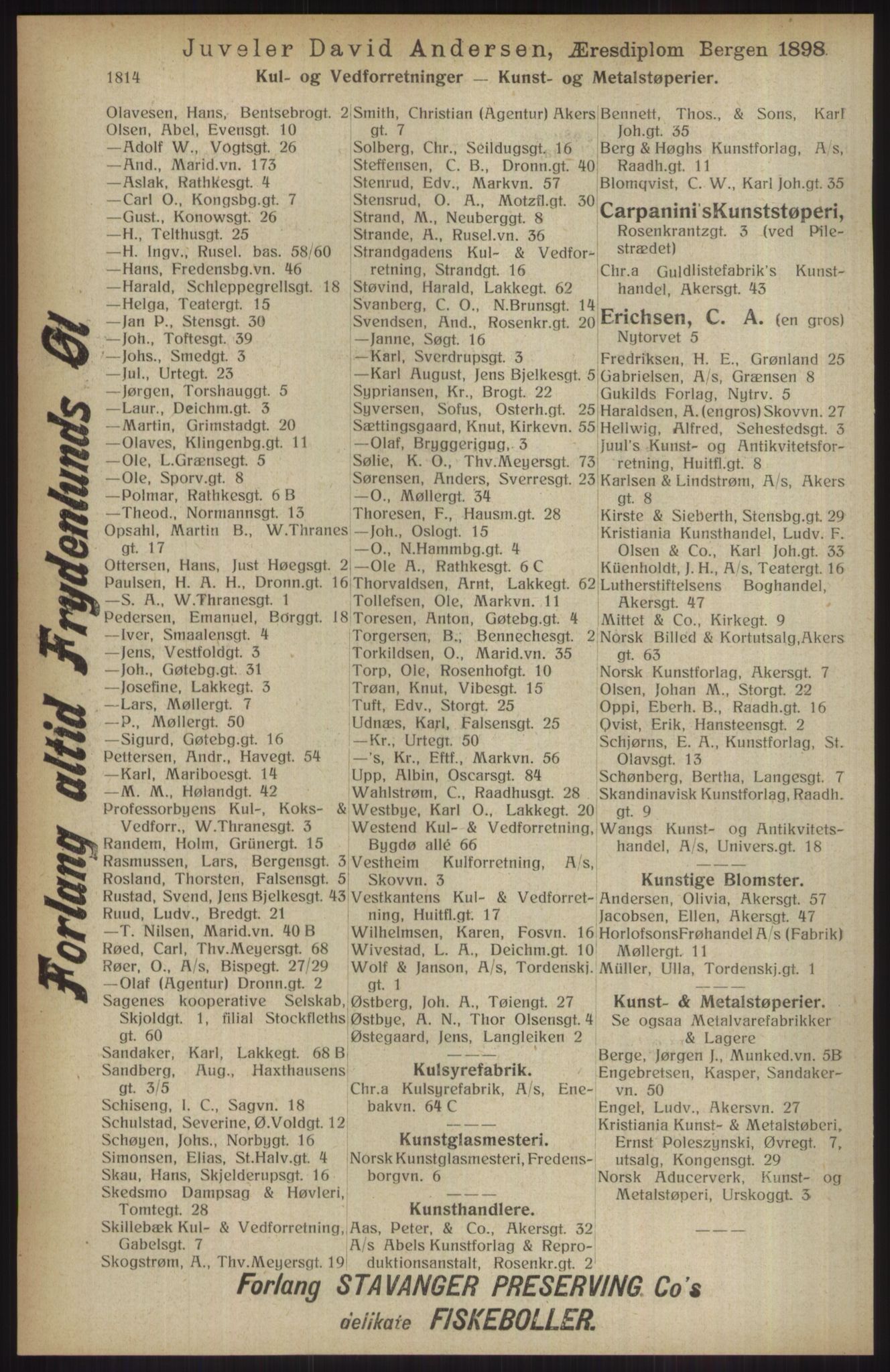 Kristiania/Oslo adressebok, PUBL/-, 1914, p. 1814