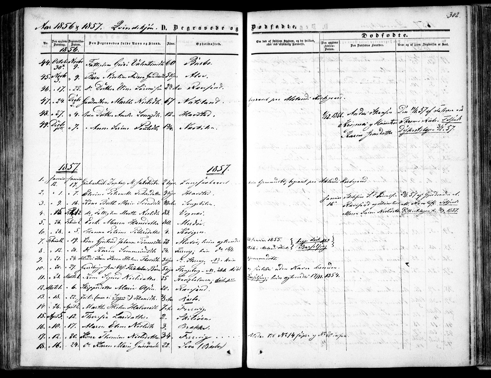 Tromøy sokneprestkontor, AV/SAK-1111-0041/F/Fa/L0006: Parish register (official) no. A 6, 1855-1863, p. 302