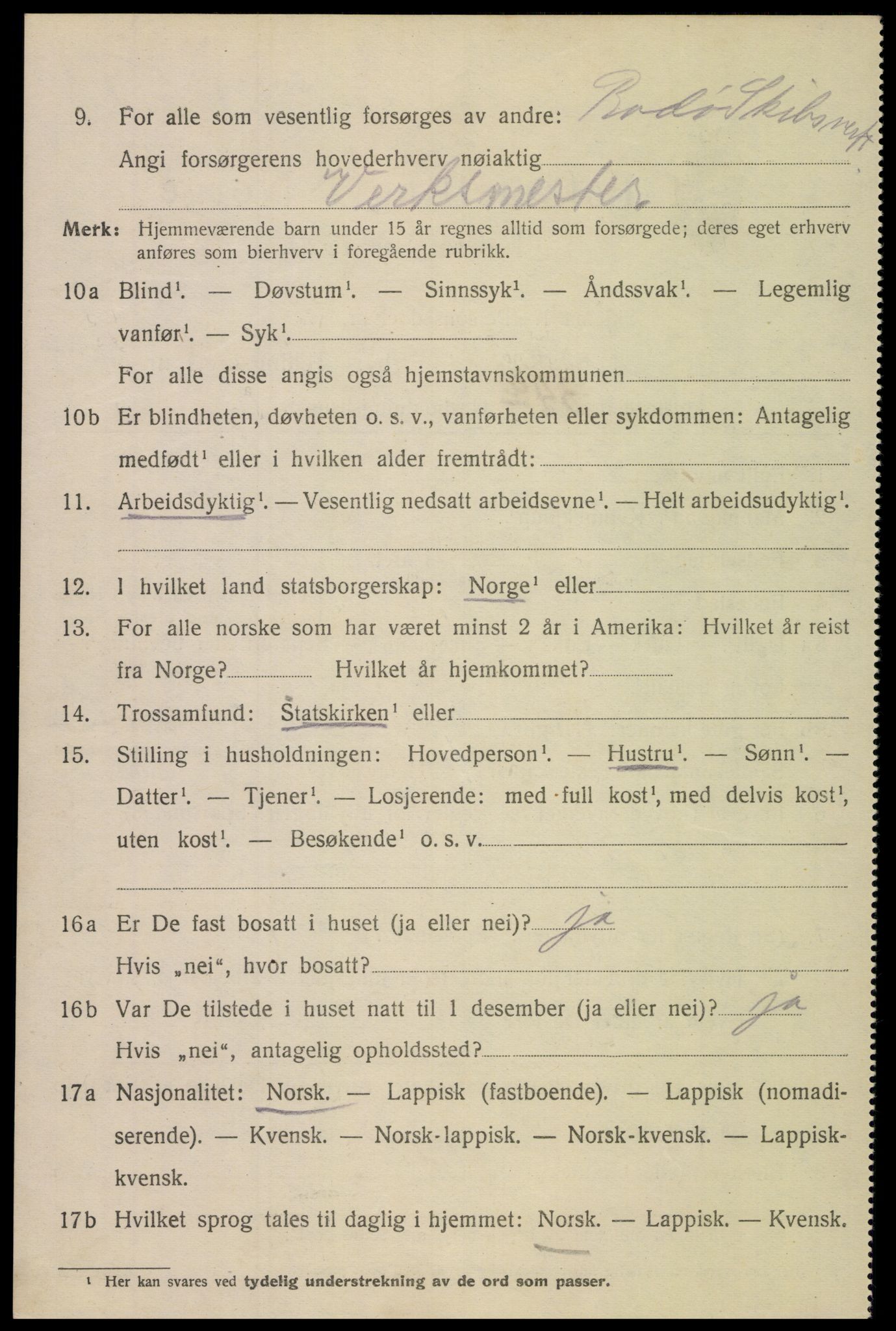 SAT, 1920 census for Bodø, 1920, p. 7930