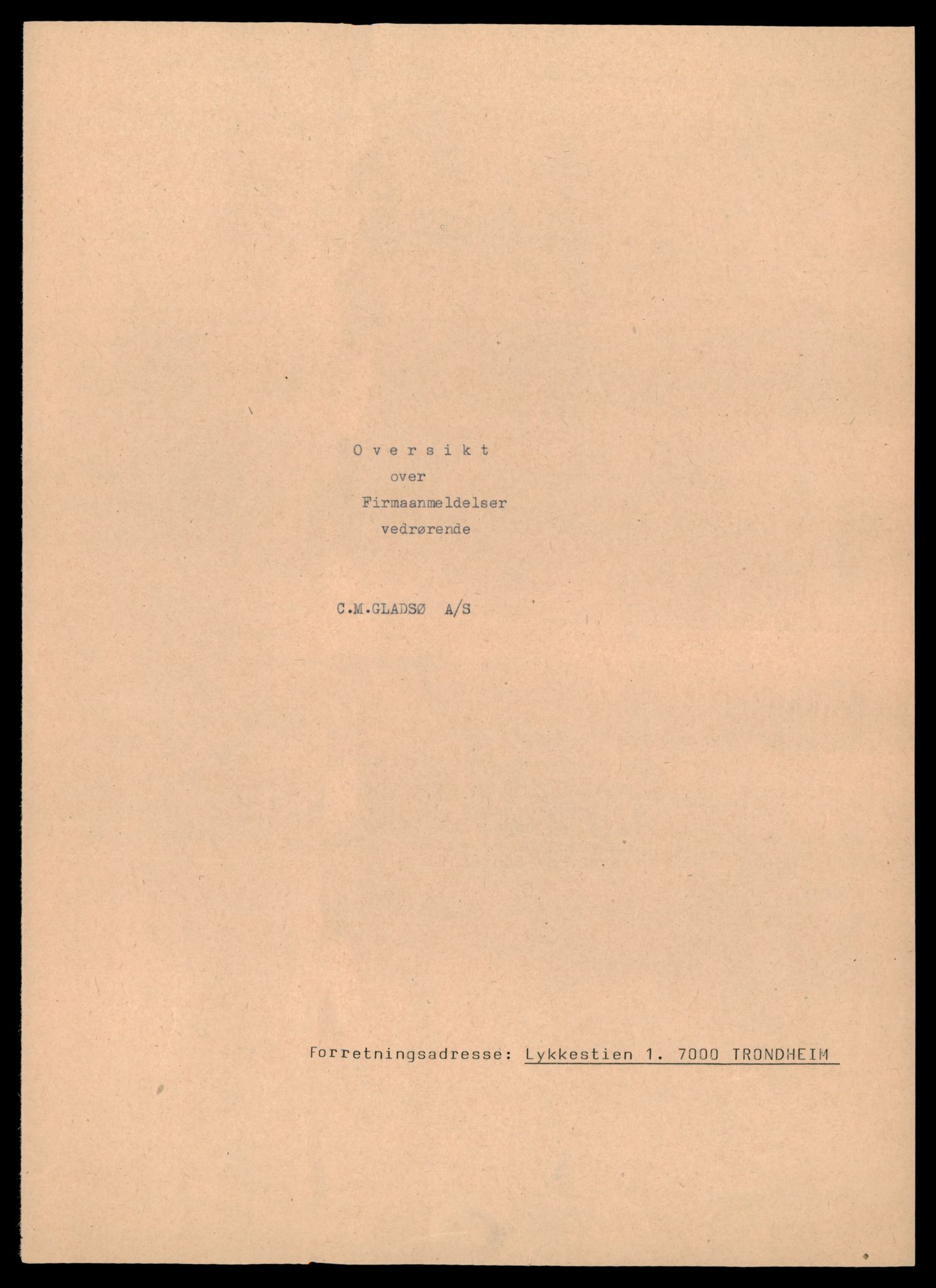 Trondheim byfogd, AV/SAT-A-0003/2/J/Jd/Jda/L0022: Bilag, aksjeselskap, Gl-Gul, 1944-1990, p. 1