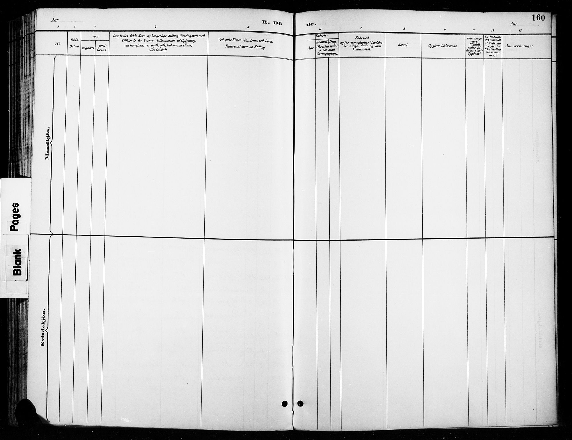 Vardal prestekontor, SAH/PREST-100/H/Ha/Haa/L0011: Parish register (official) no. 11, 1891-1901, p. 160