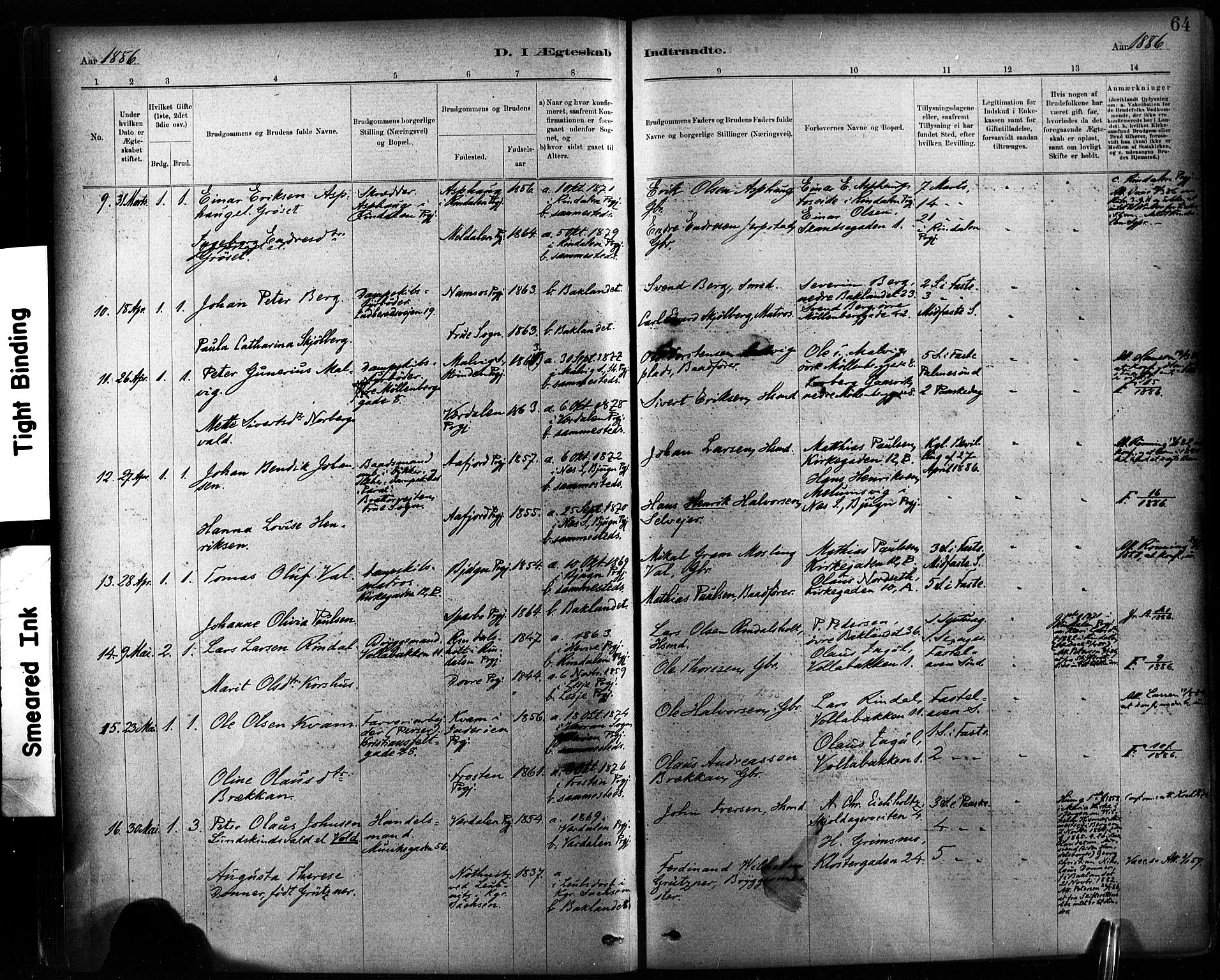 Ministerialprotokoller, klokkerbøker og fødselsregistre - Sør-Trøndelag, AV/SAT-A-1456/604/L0189: Parish register (official) no. 604A10, 1878-1892, p. 64