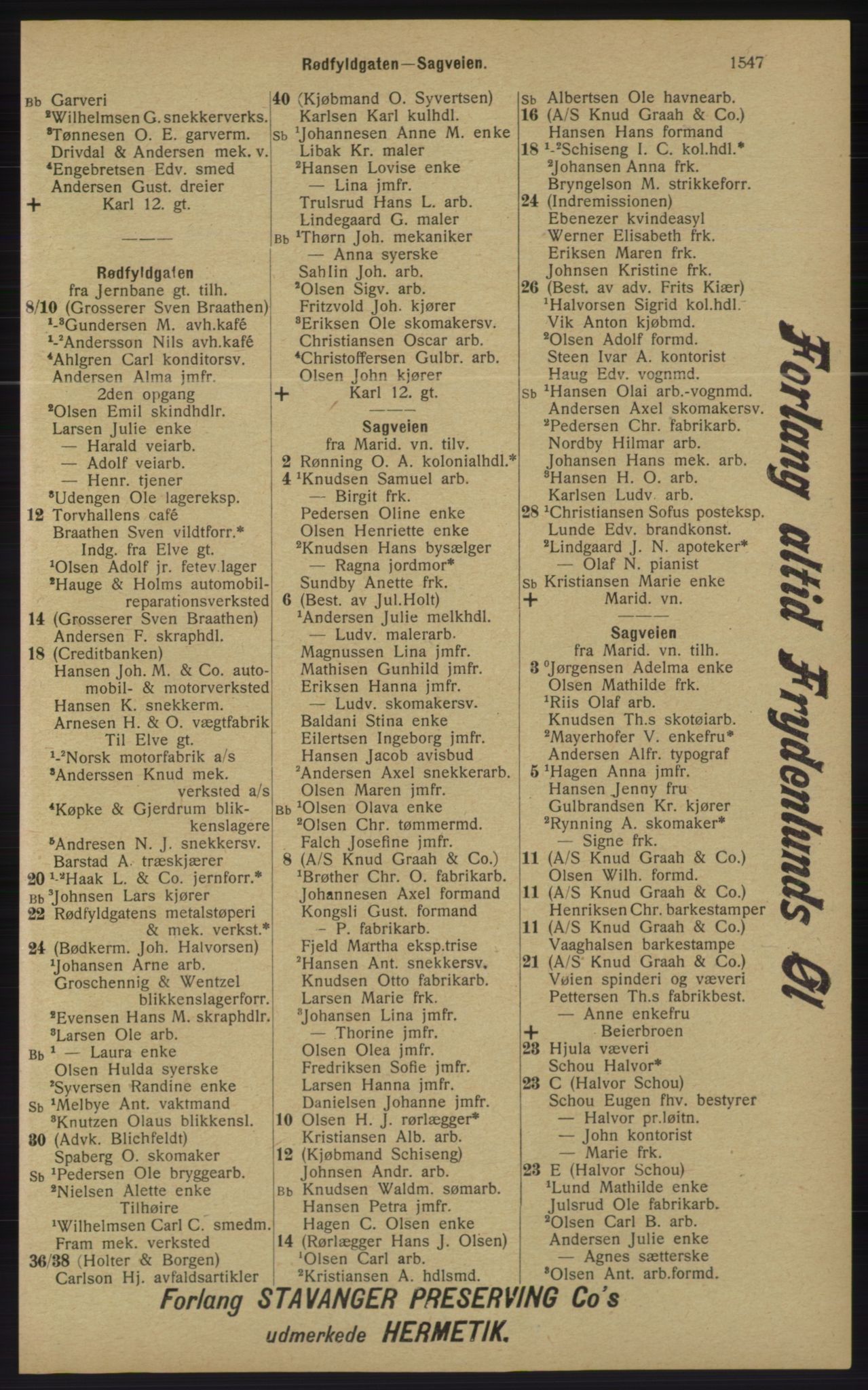 Kristiania/Oslo adressebok, PUBL/-, 1913, p. 1503