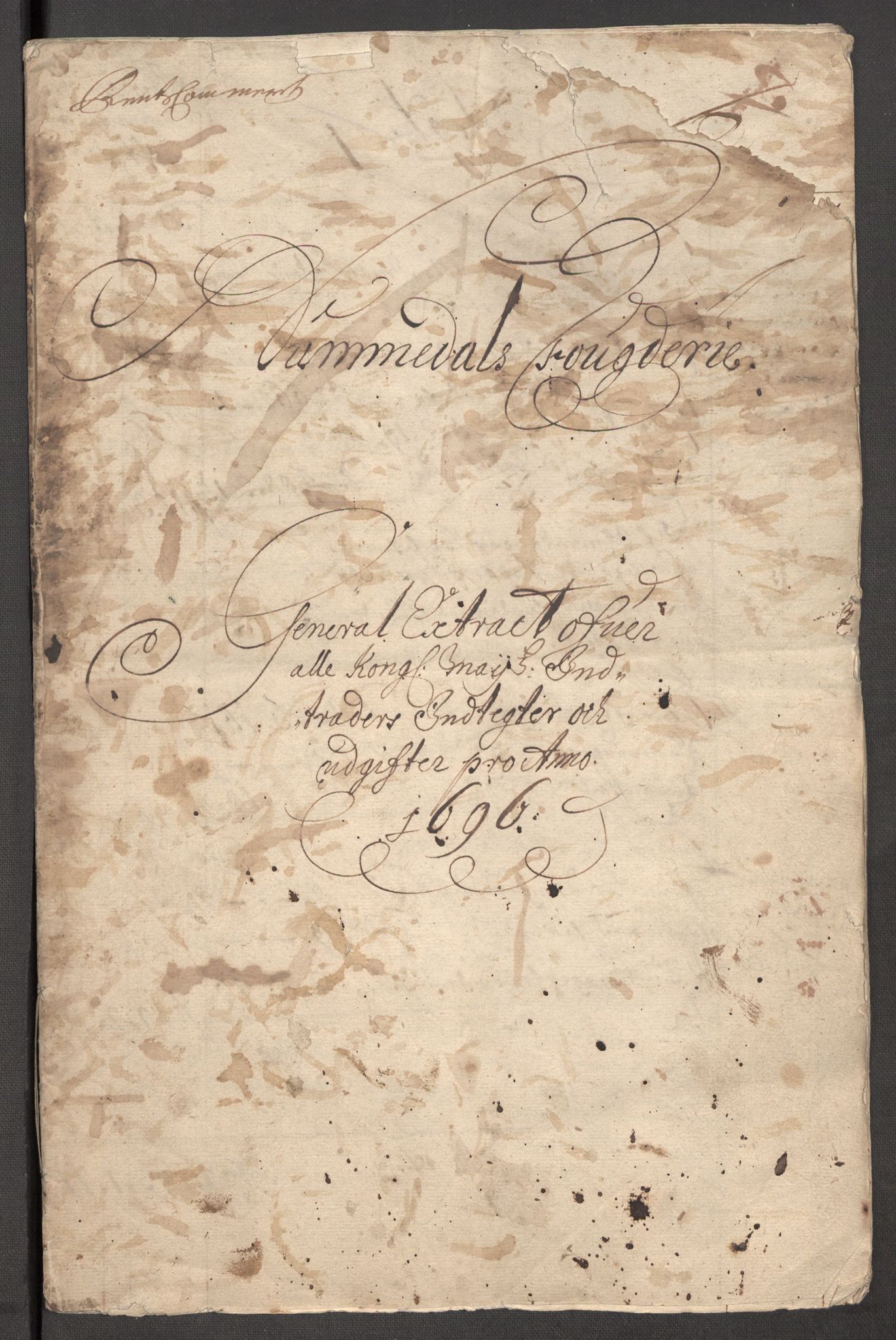 Rentekammeret inntil 1814, Reviderte regnskaper, Fogderegnskap, AV/RA-EA-4092/R64/L4425: Fogderegnskap Namdal, 1696-1698, p. 4