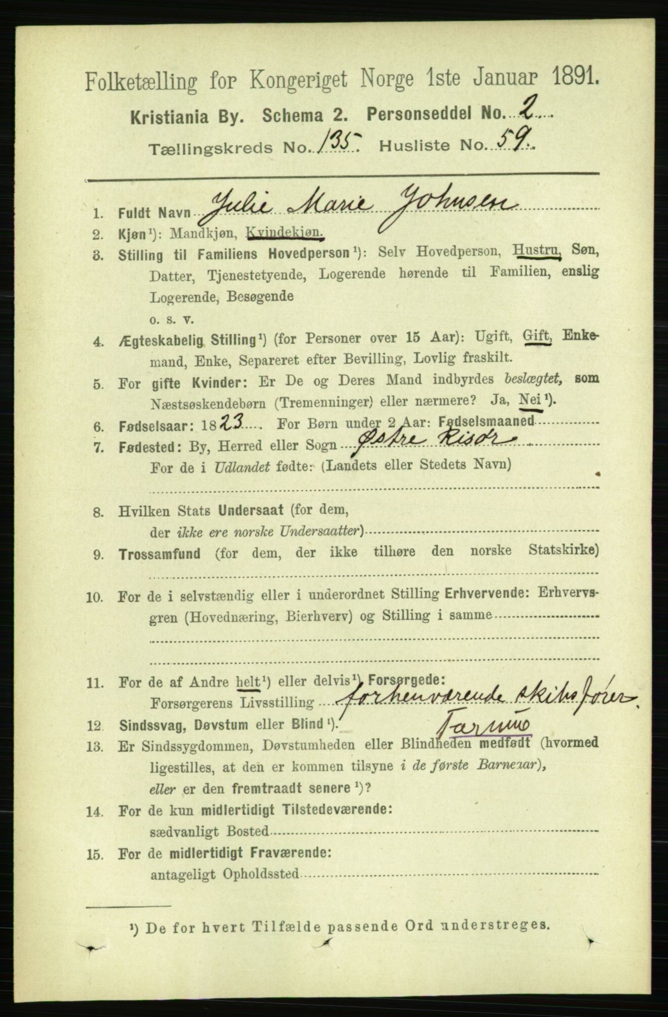 RA, 1891 census for 0301 Kristiania, 1891, p. 75197