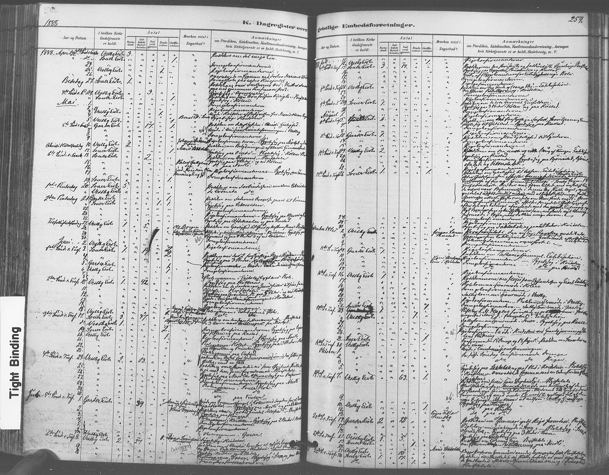 Vestby prestekontor Kirkebøker, AV/SAO-A-10893/F/Fa/L0009: Parish register (official) no. I 9, 1878-1900, p. 254