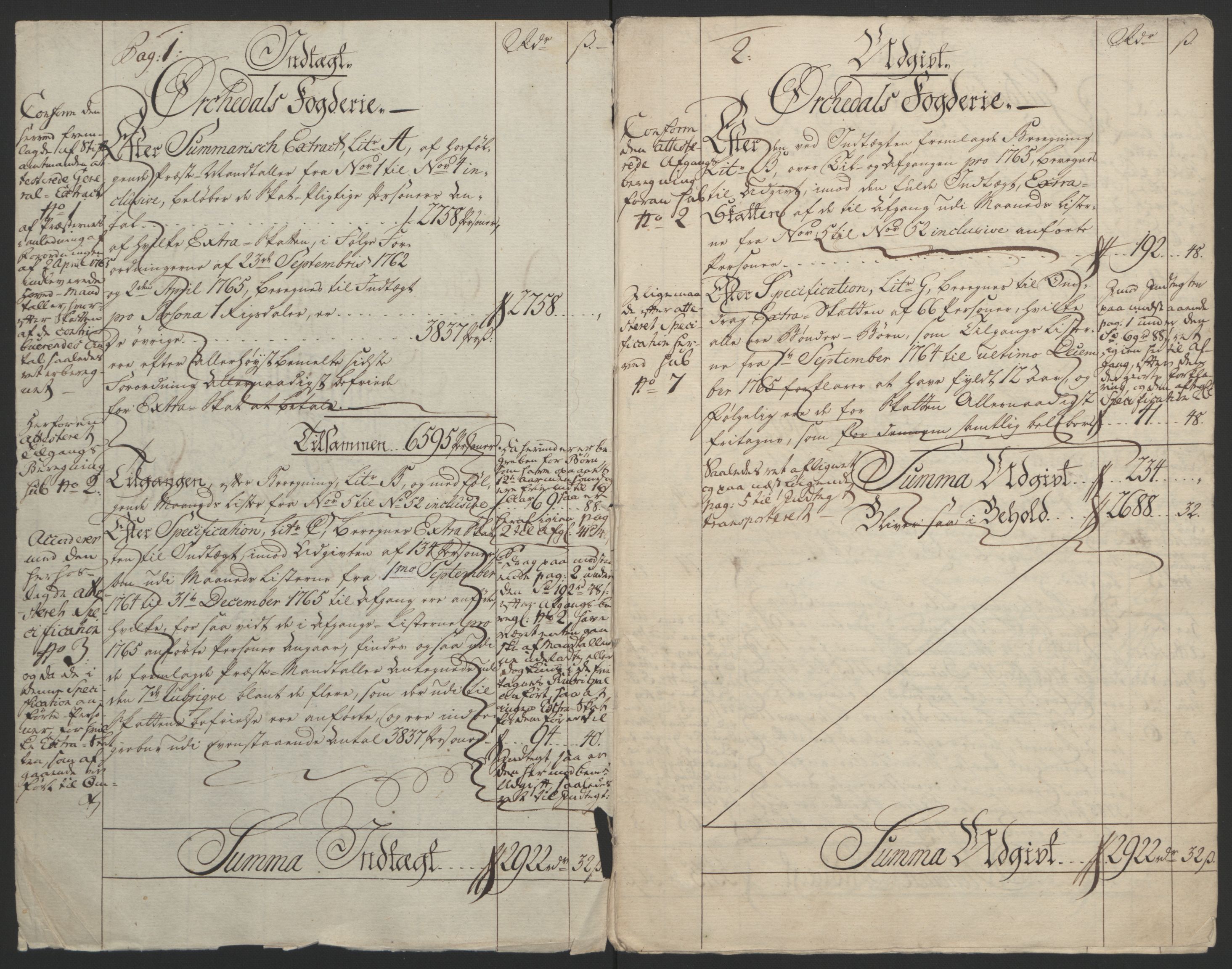 Rentekammeret inntil 1814, Reviderte regnskaper, Fogderegnskap, RA/EA-4092/R60/L4094: Ekstraskatten Orkdal og Gauldal, 1762-1765, p. 222