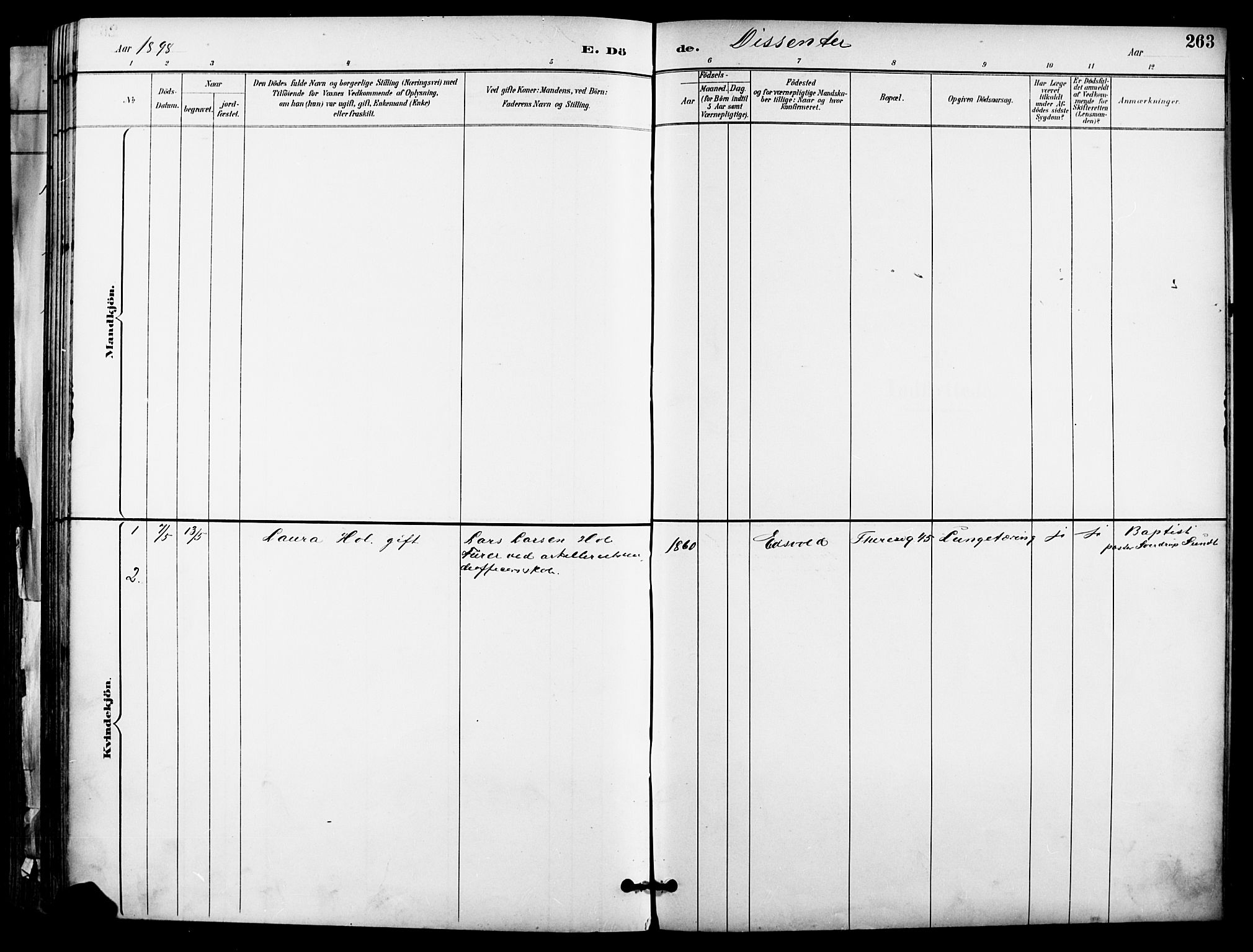 Garnisonsmenigheten Kirkebøker, SAO/A-10846/F/Fa/L0013: Parish register (official) no. 13, 1894-1904, p. 263