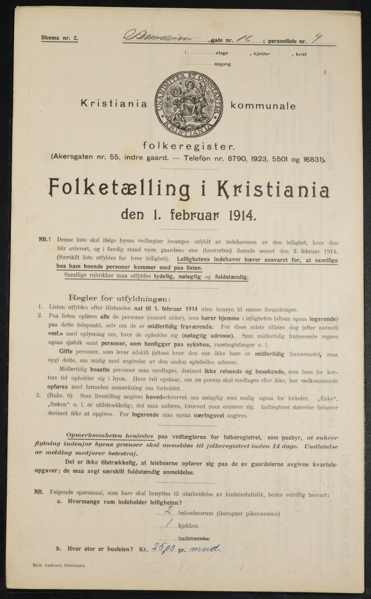 OBA, Municipal Census 1914 for Kristiania, 1914, p. 8779