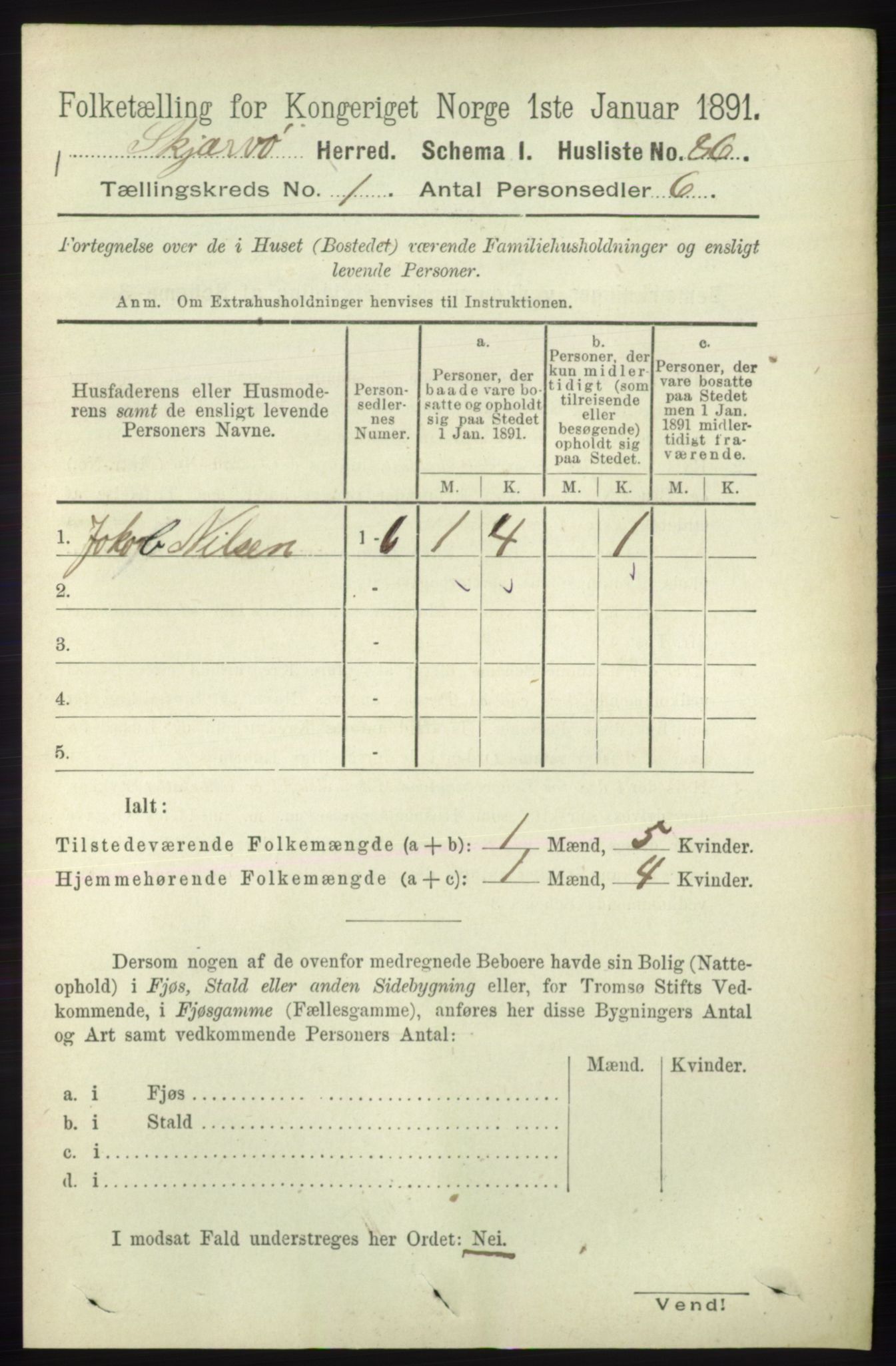 RA, 1891 census for 1941 Skjervøy, 1891, p. 104