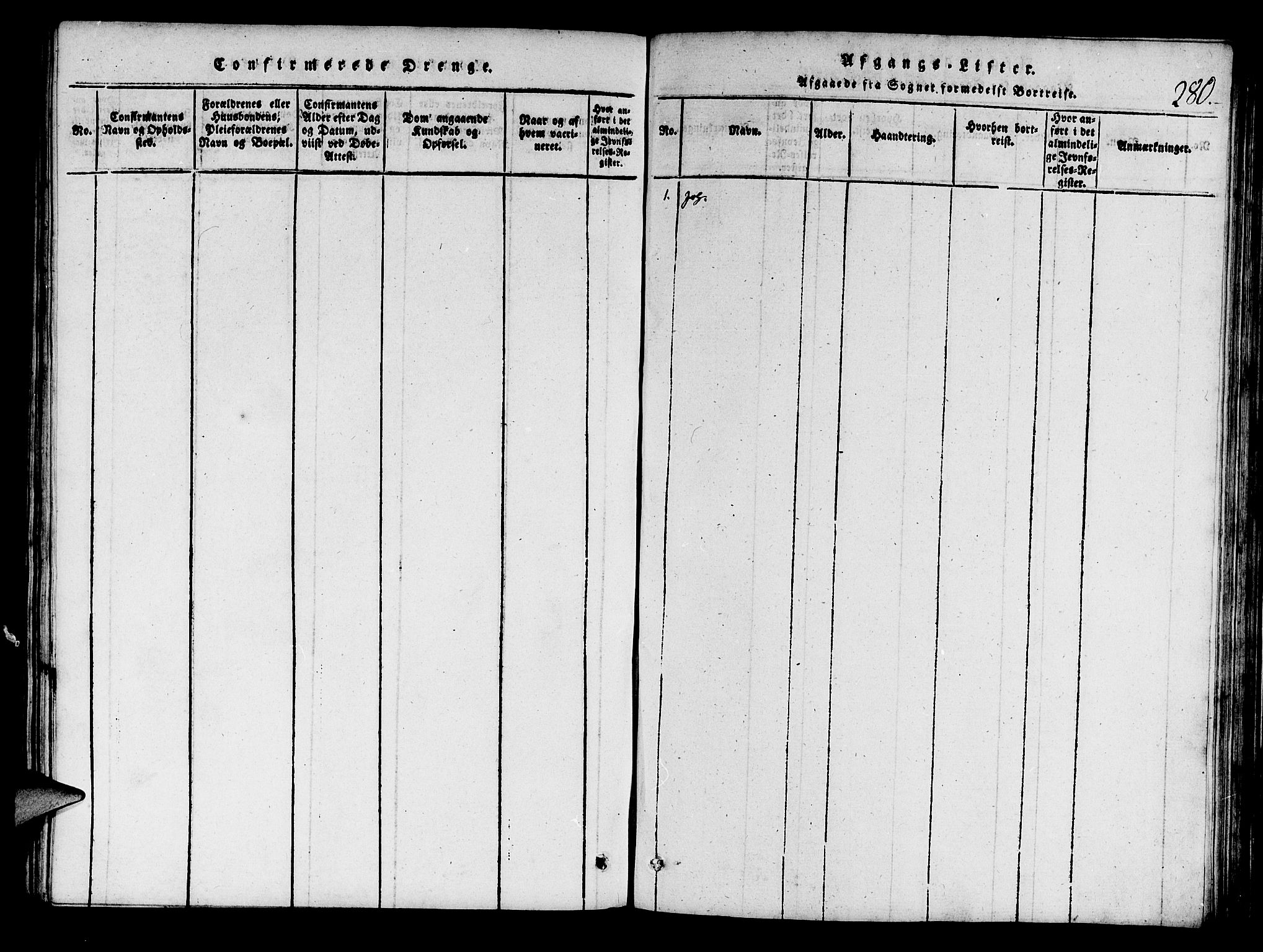 Mariakirken Sokneprestembete, SAB/A-76901/H/Haa/L0005: Parish register (official) no. A 5, 1815-1845, p. 280