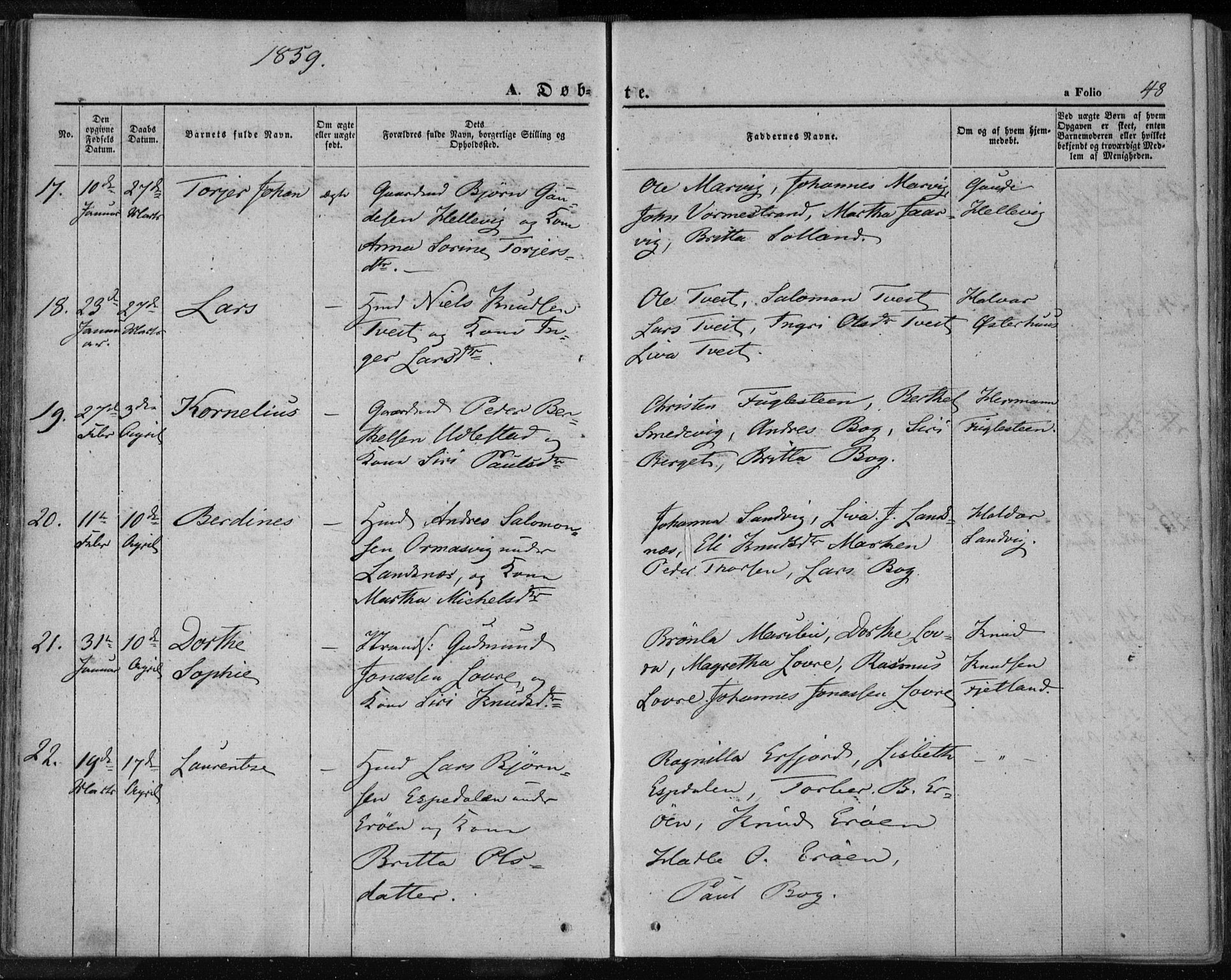 Jelsa sokneprestkontor, AV/SAST-A-101842/01/IV: Parish register (official) no. A 7, 1854-1866, p. 48