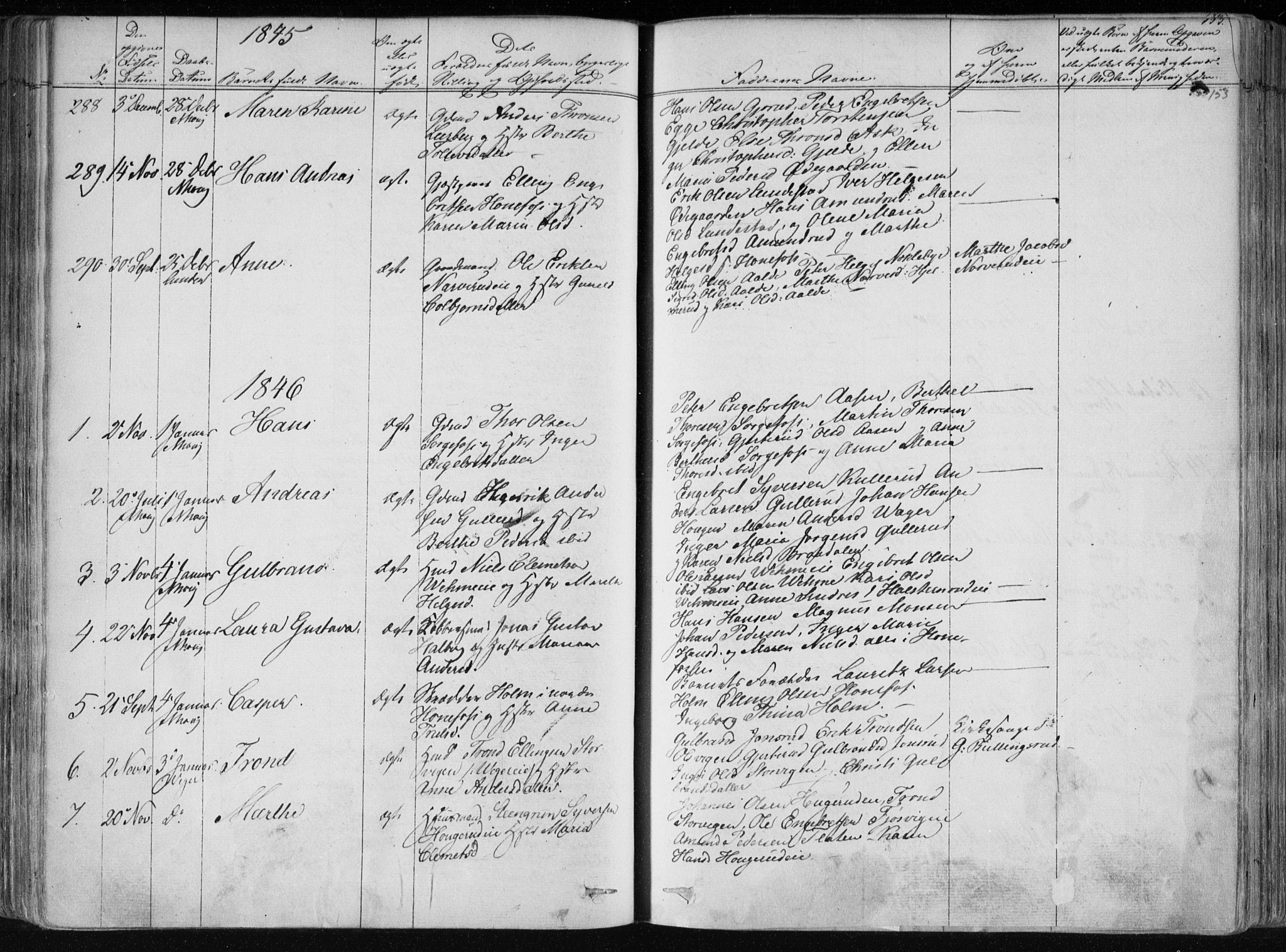 Norderhov kirkebøker, SAKO/A-237/F/Fa/L0010: Parish register (official) no. 10, 1837-1847, p. 153