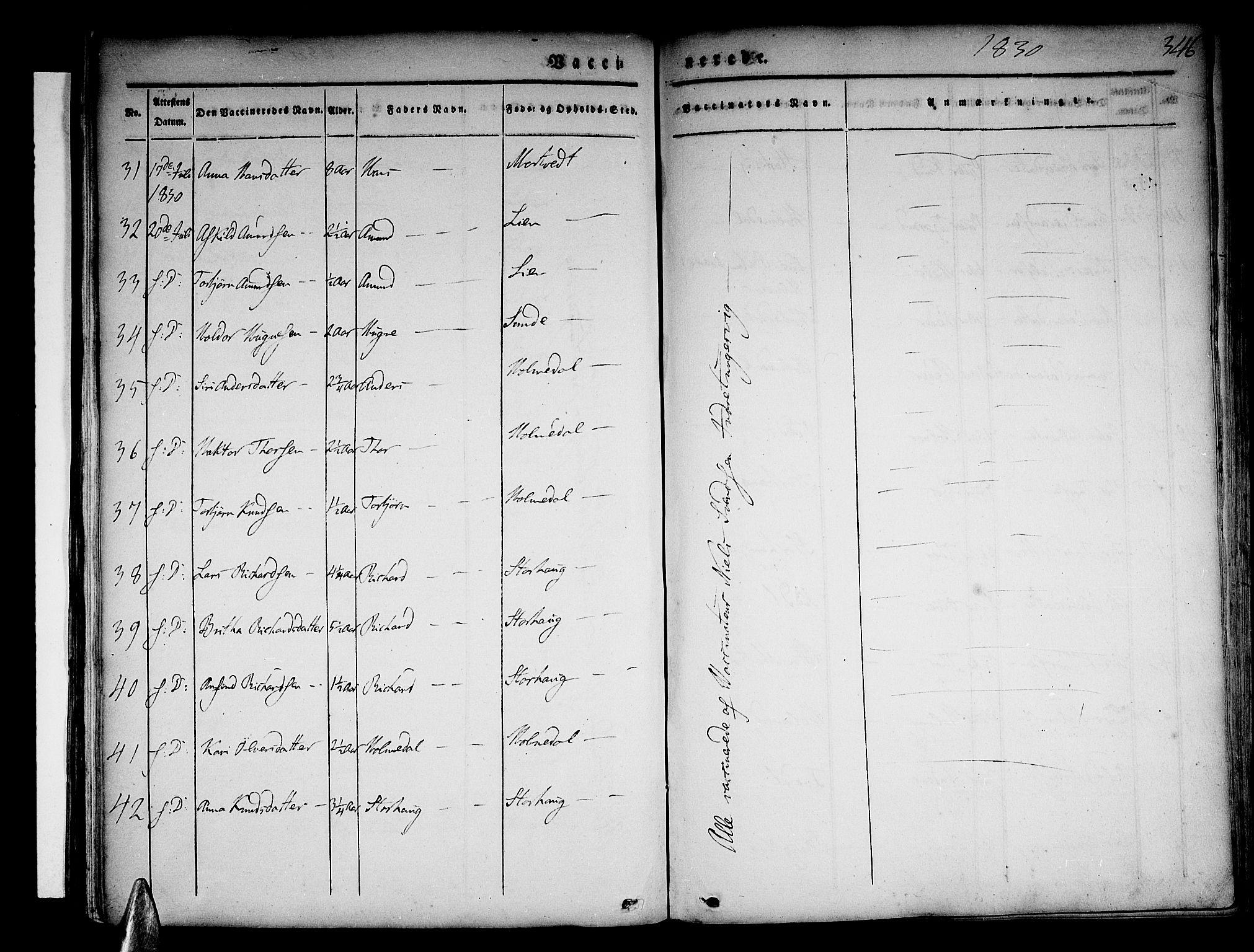 Skånevik sokneprestembete, AV/SAB-A-77801/H/Haa: Parish register (official) no. A 4, 1828-1848, p. 346