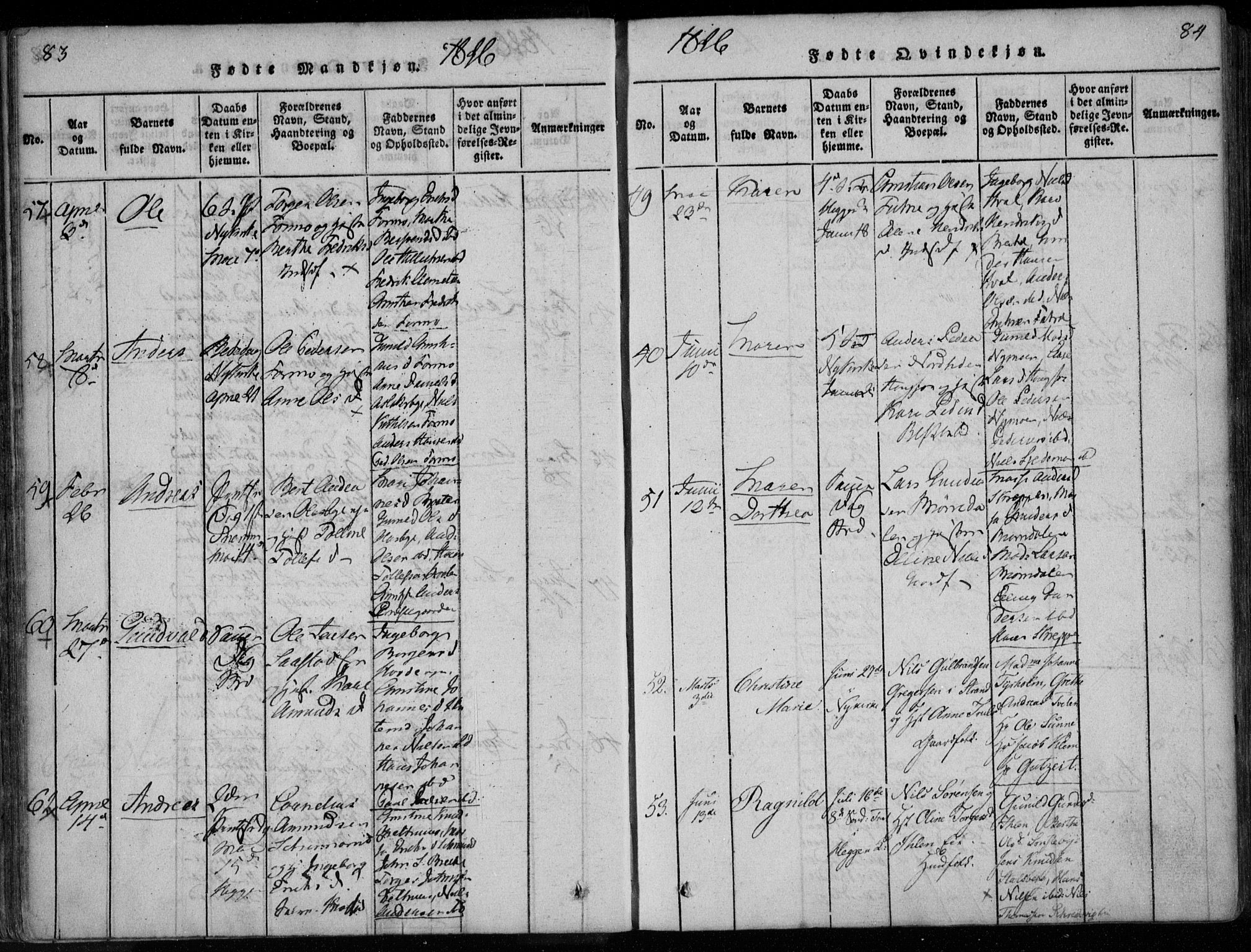 Modum kirkebøker, SAKO/A-234/F/Fa/L0005: Parish register (official) no. 5, 1824-1841, p. 83-84