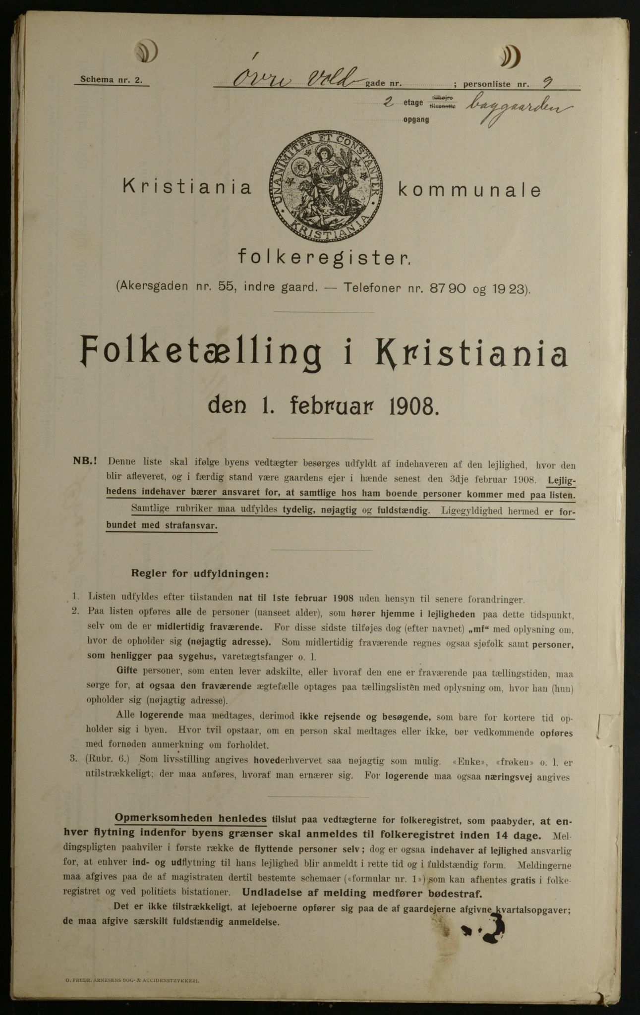 OBA, Municipal Census 1908 for Kristiania, 1908, p. 116801