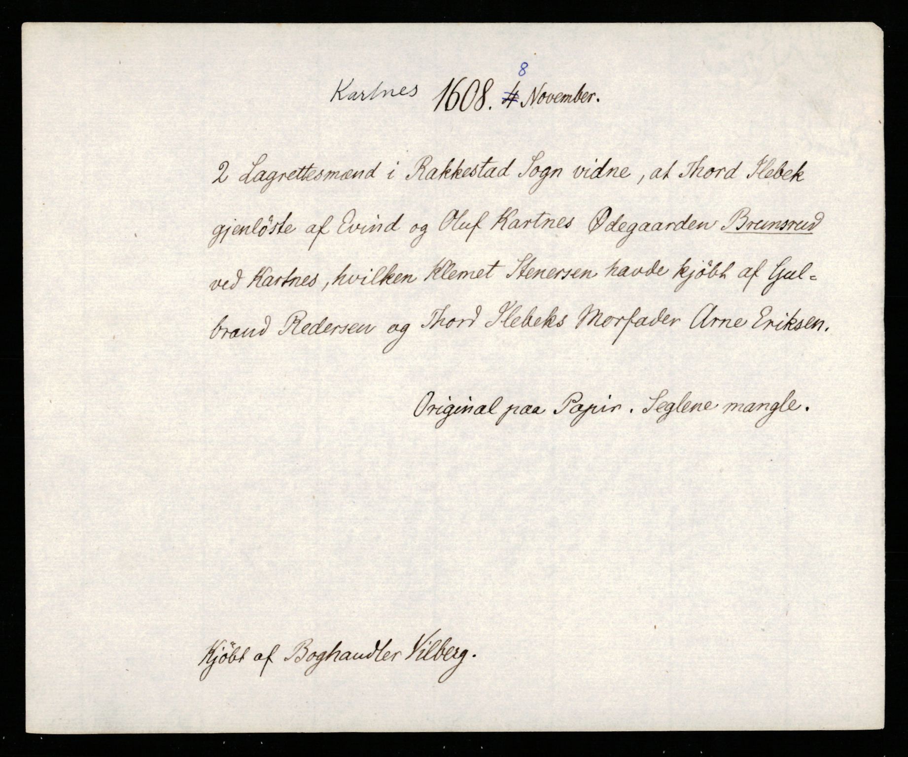 Riksarkivets diplomsamling, AV/RA-EA-5965/F35/F35b/L0005: Riksarkivets diplomer, seddelregister, 1601-1612, p. 515