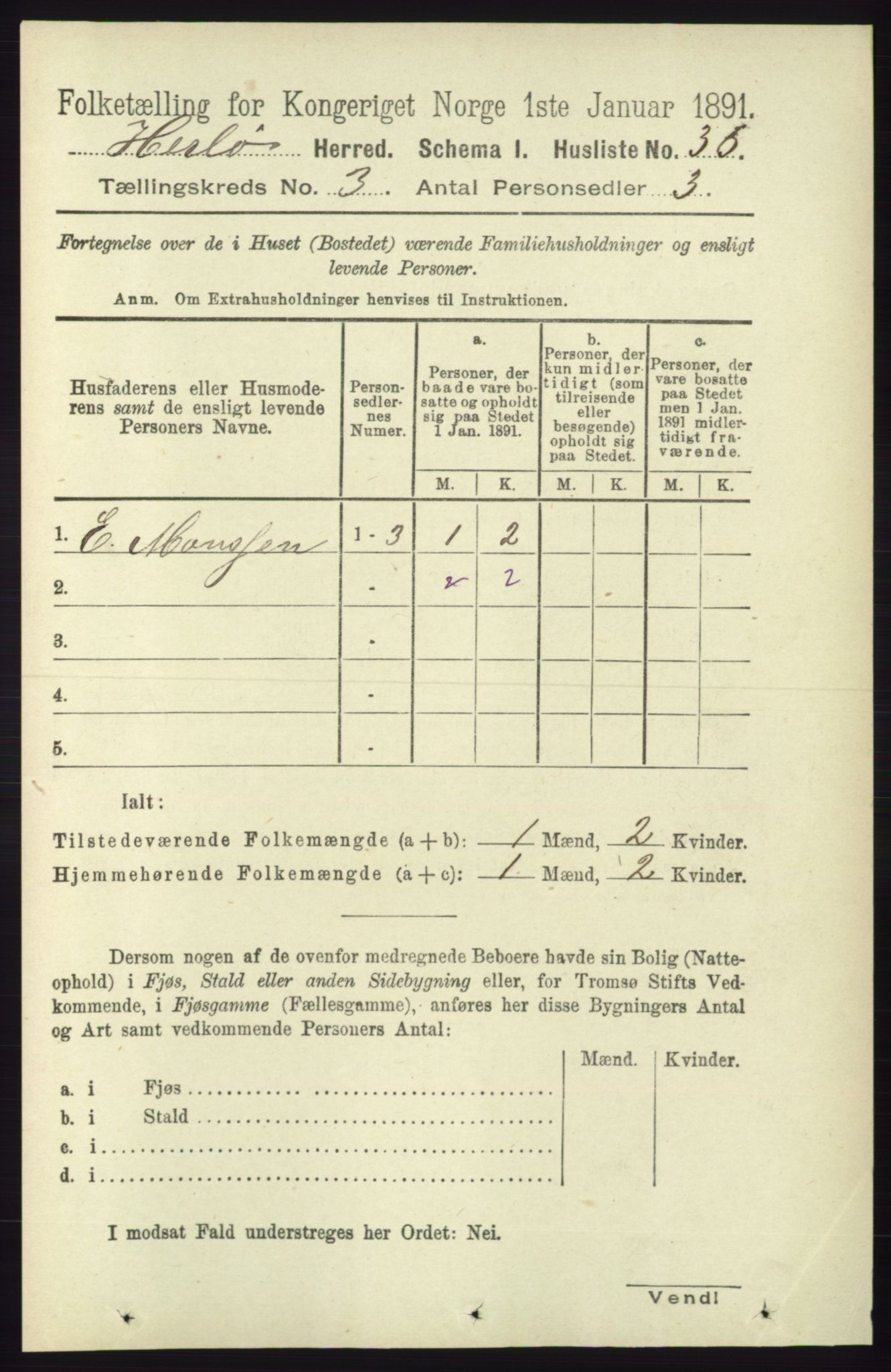 RA, 1891 census for 1258 Herdla, 1891, p. 1054