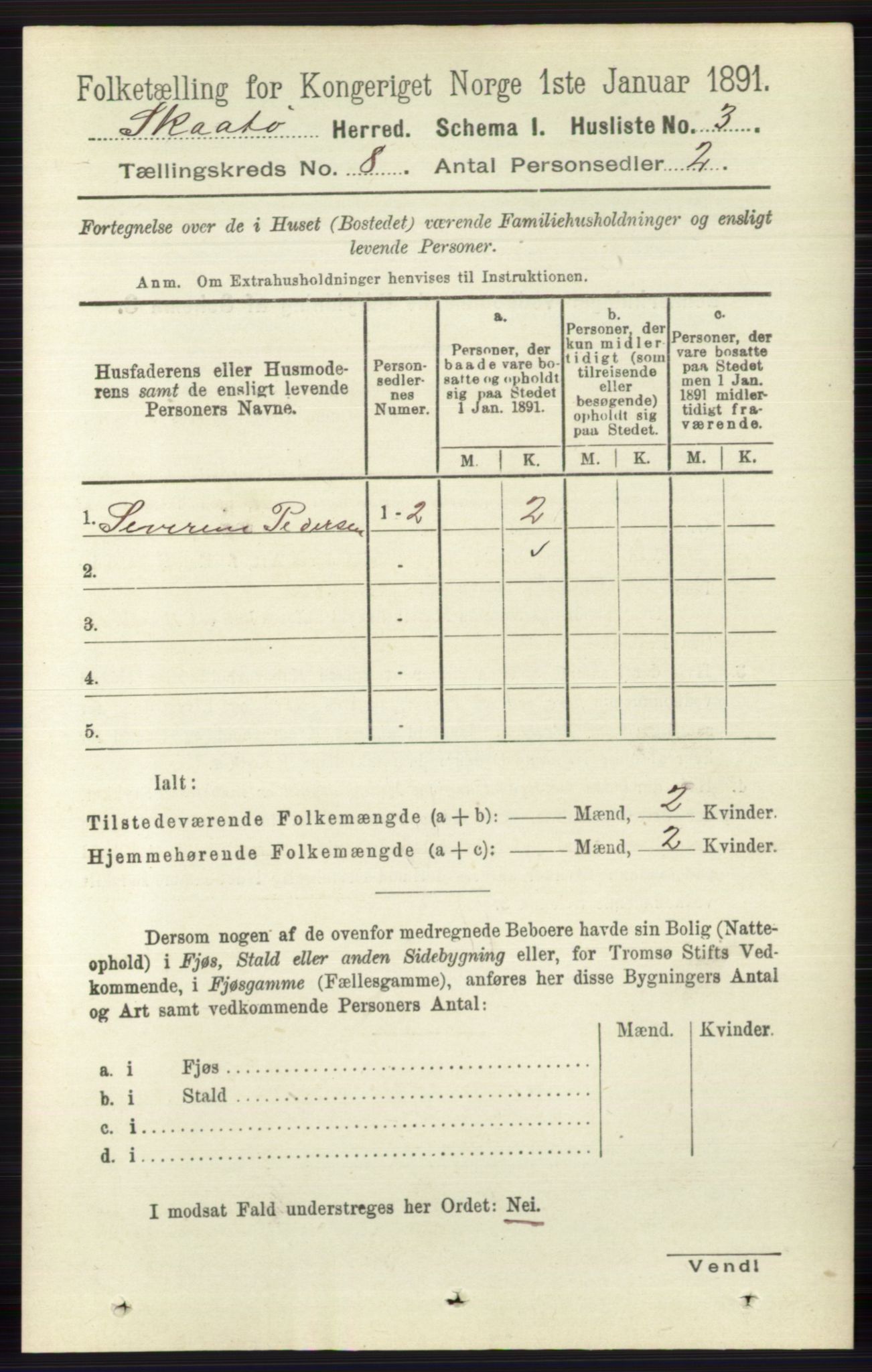 RA, 1891 census for 0815 Skåtøy, 1891, p. 3474