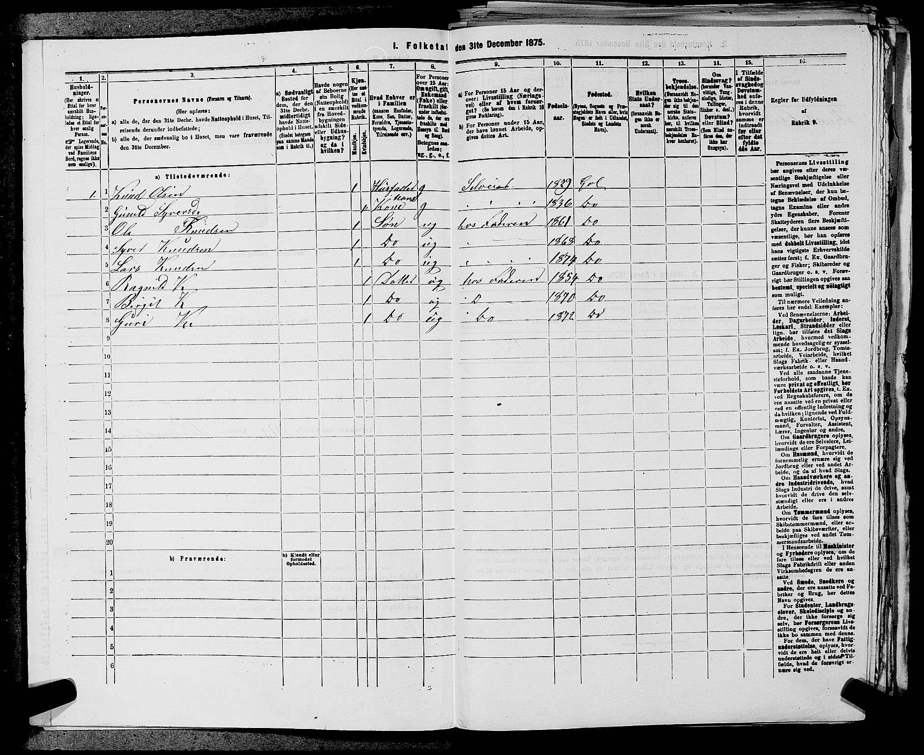 SAKO, 1875 census for 0617P Gol, 1875, p. 729