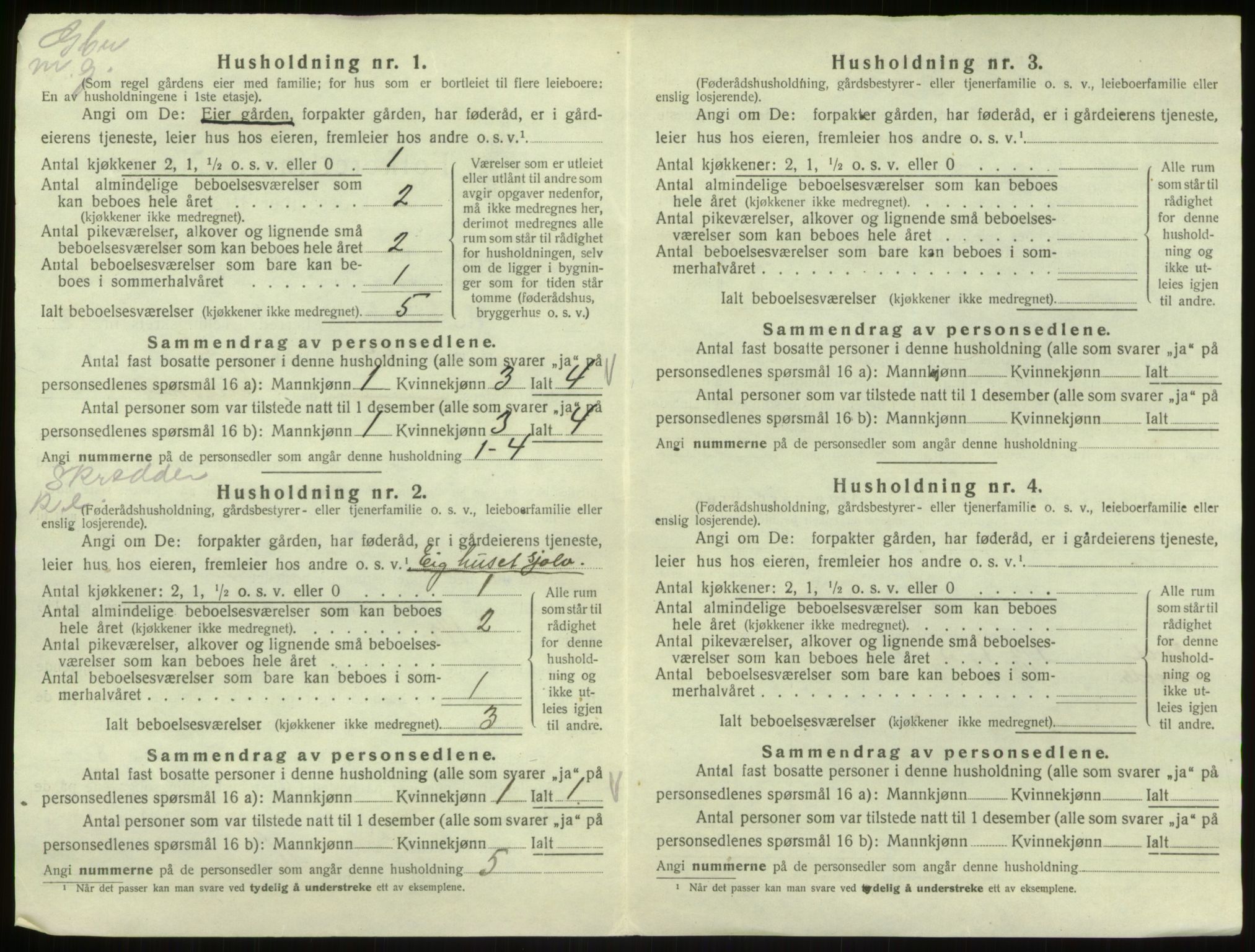 SAB, 1920 census for Hosanger, 1920, p. 908