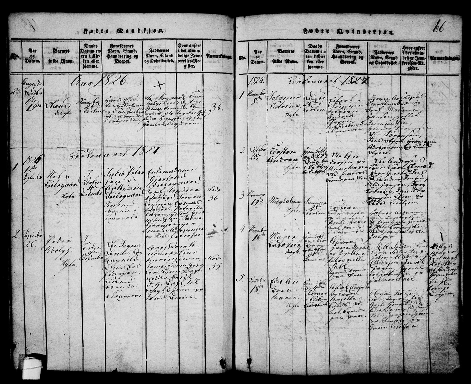 Kragerø kirkebøker, SAKO/A-278/G/Ga/L0002: Parish register (copy) no. 2, 1814-1831, p. 66
