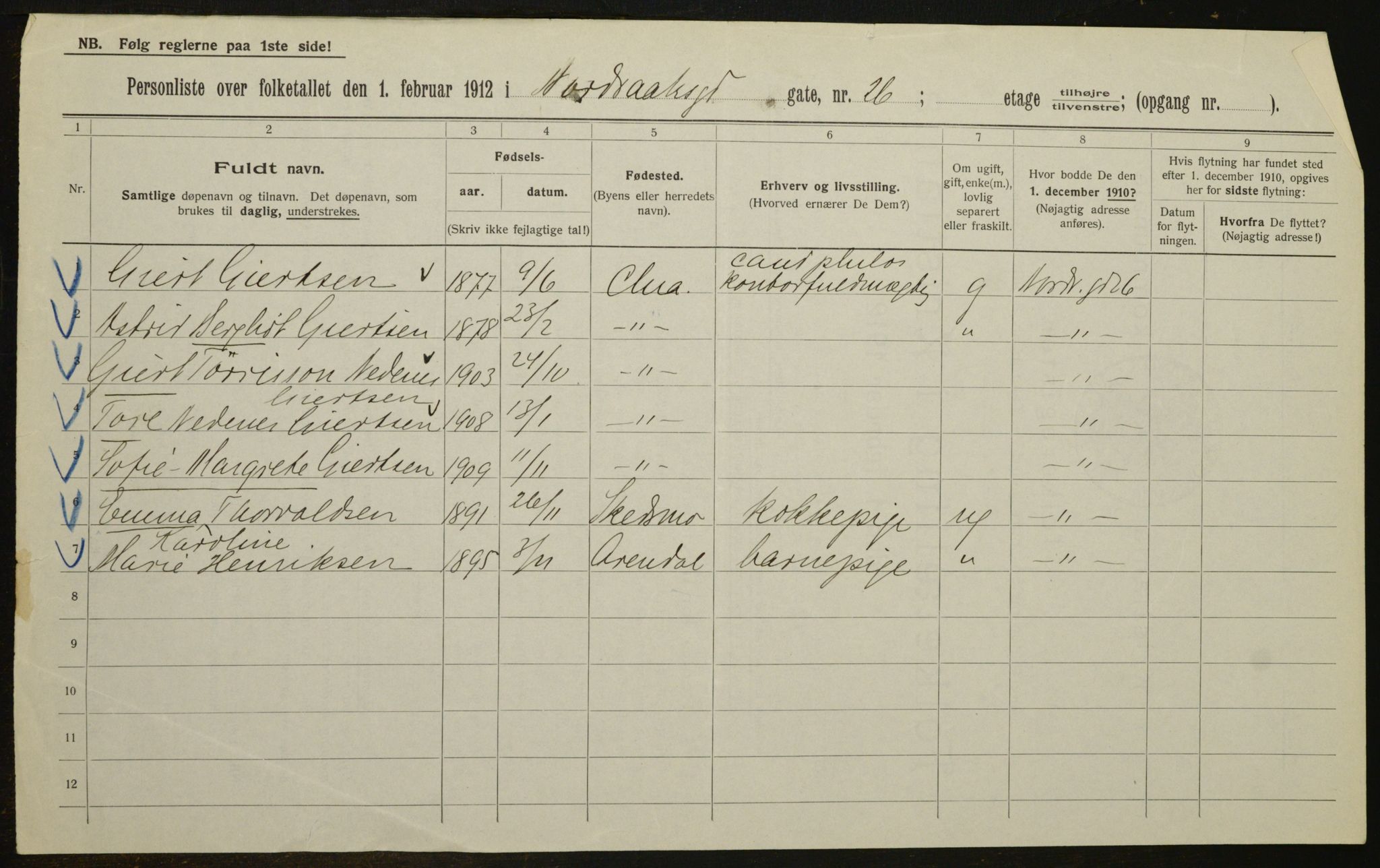 OBA, Municipal Census 1912 for Kristiania, 1912, p. 74097